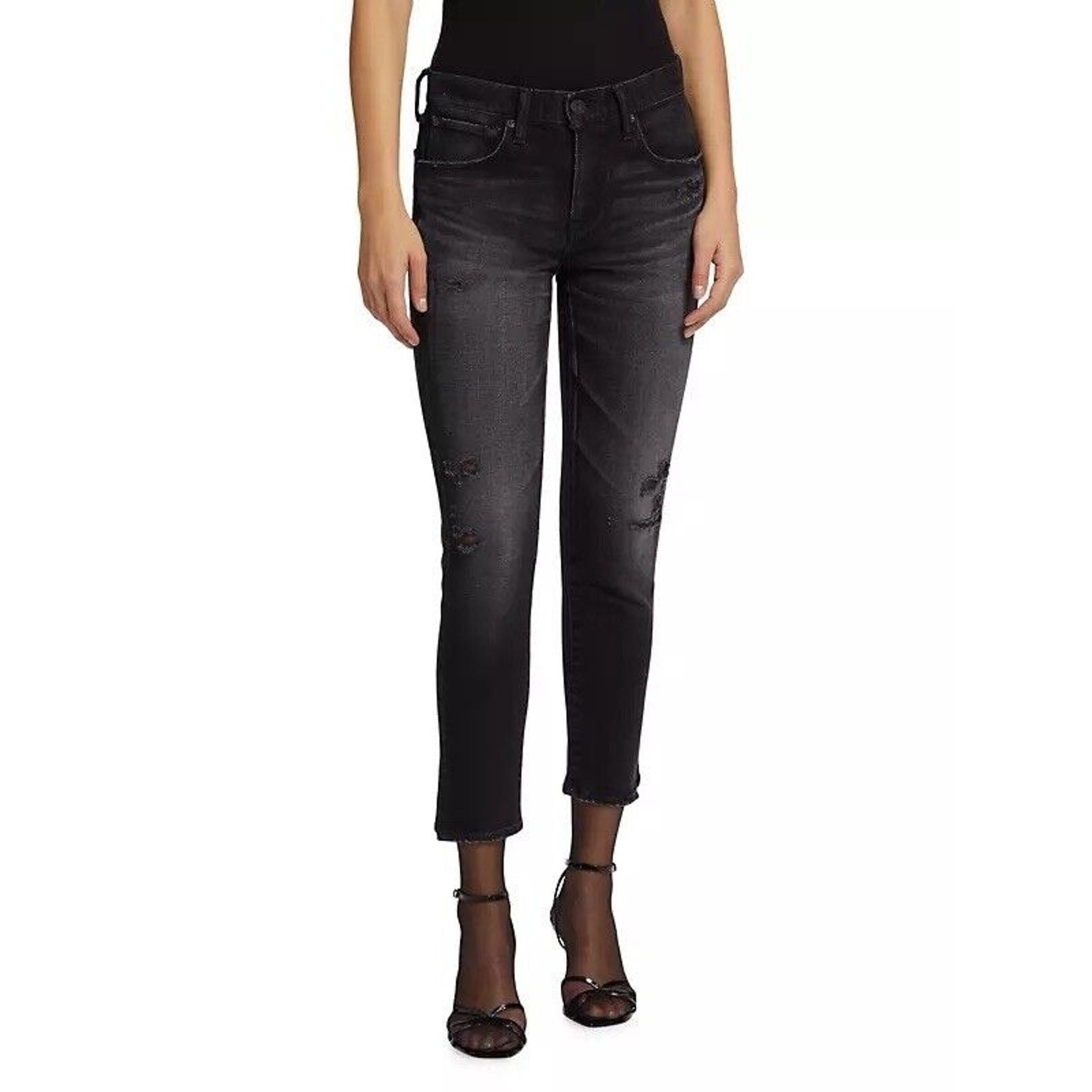 MOUSSY Moussy redlands skinny jeans Grey Black Distressed 25 X 24 Size 25" / US 0 / IT 36 - 1 Thumbnail