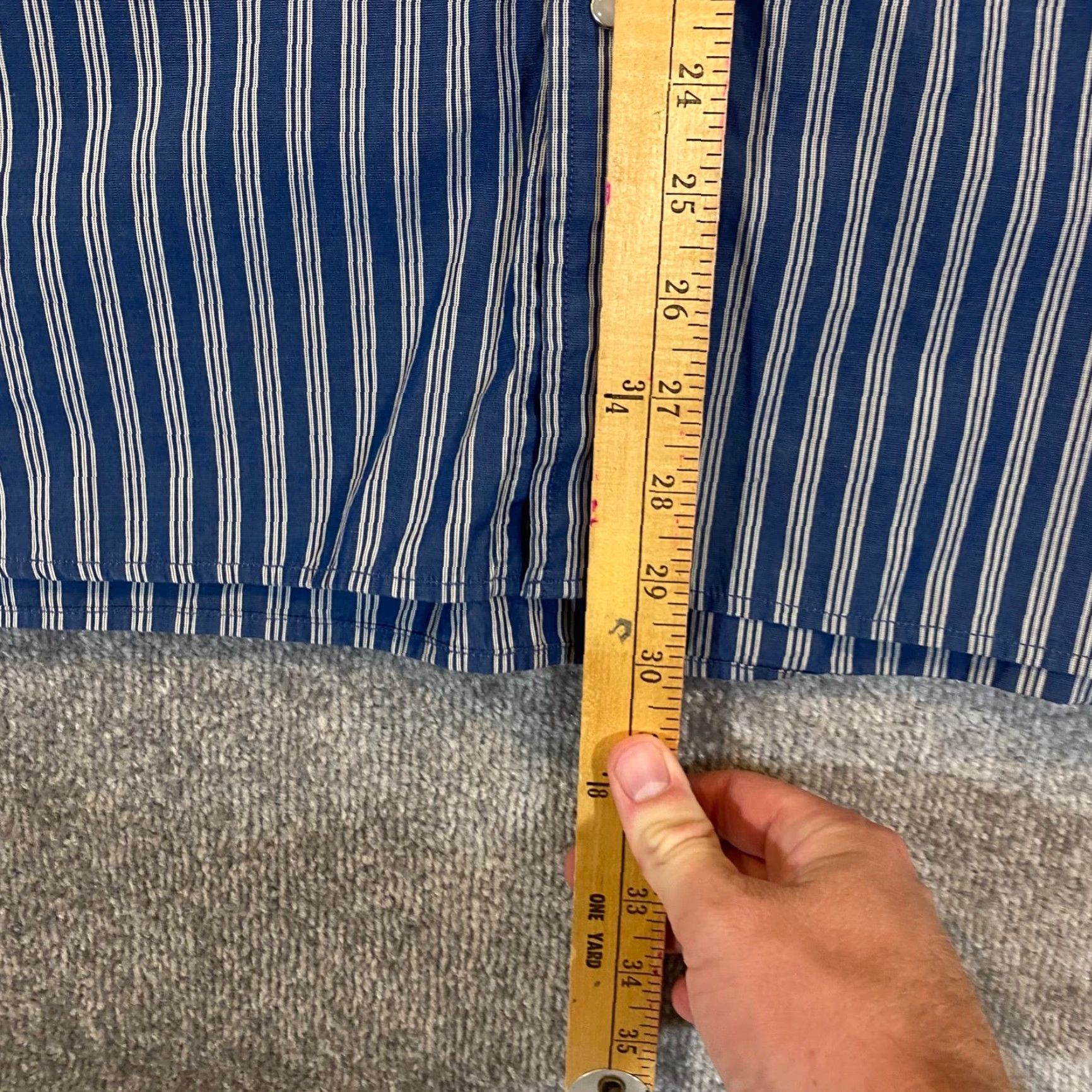 Banana Republic Banana Republic Shirt Mens 2XL Slim Blue Striped Pearl Snap Up Western Top L/S Size US XXL / EU 58 / 5 - 5 Thumbnail
