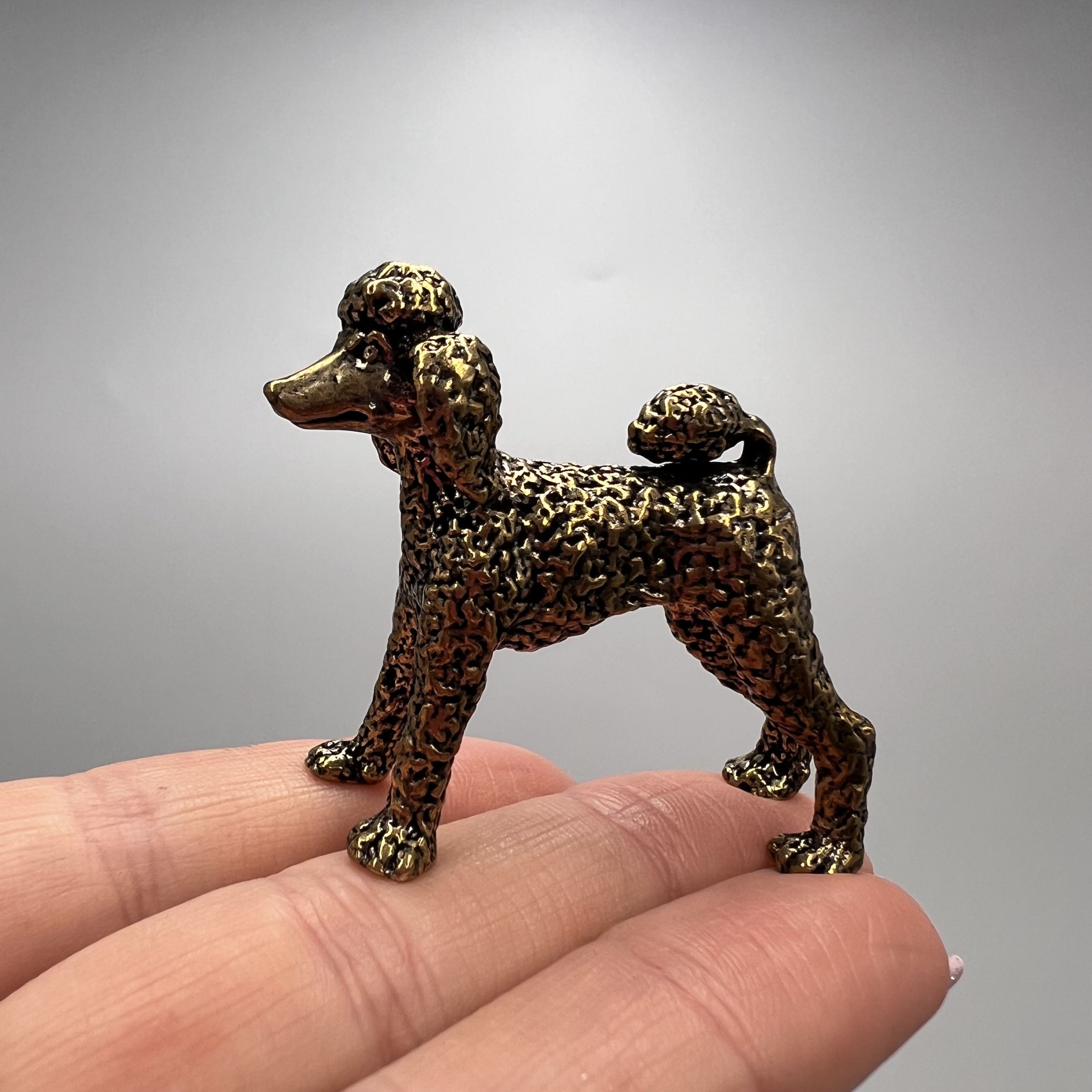 Vintage Vintage 1960s Mini Figure Statue Poodle Dog Brass 42gr Size ONE SIZE - 6 Thumbnail