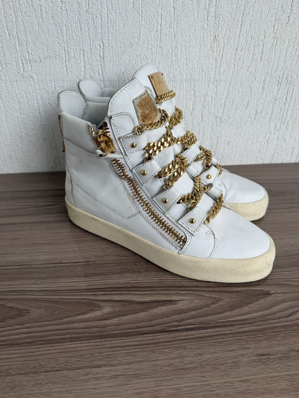Giuseppe Zanotti Golden chain high sneaker Size US 9 / EU 42 - 1 Thumbnail