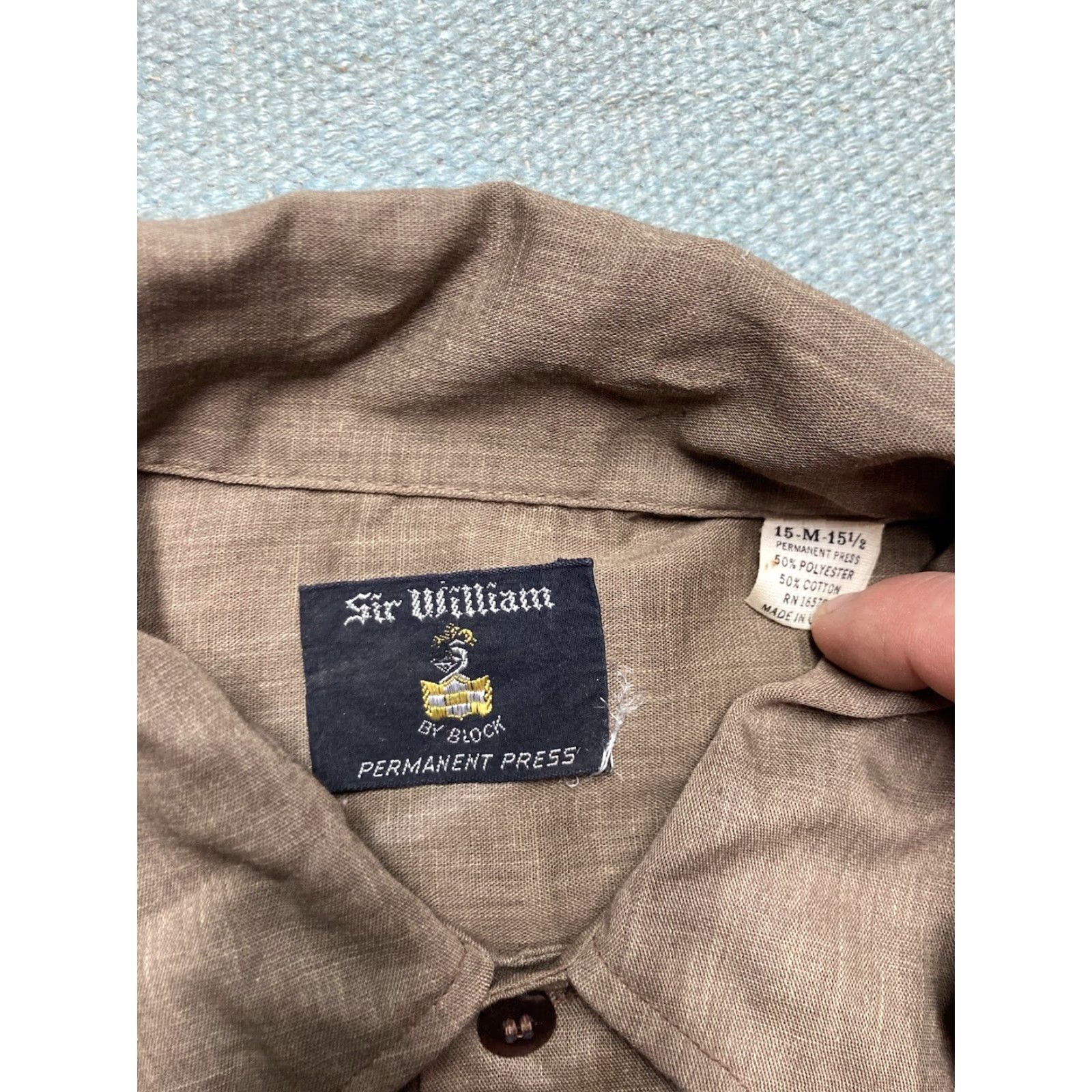 Vintage VINTAGE Sir William Button-Up Long Sleeve Shirt M Regular Brown 1960s 70s Lightweight Men's Men 70s Theme Size US M / EU 48-50 / 2 - 3 Thumbnail
