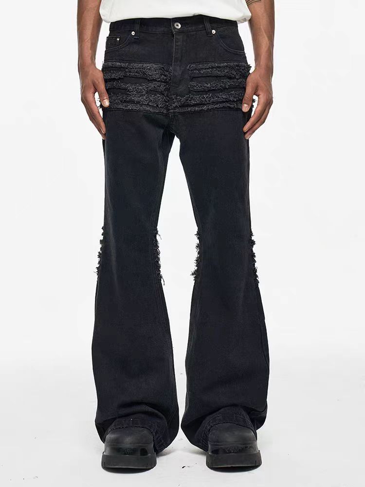 Japanese Brand × Jean High street hip hop style fringe ripped micro baggy jeans Size US 34 / EU 50 - 2 Thumbnail