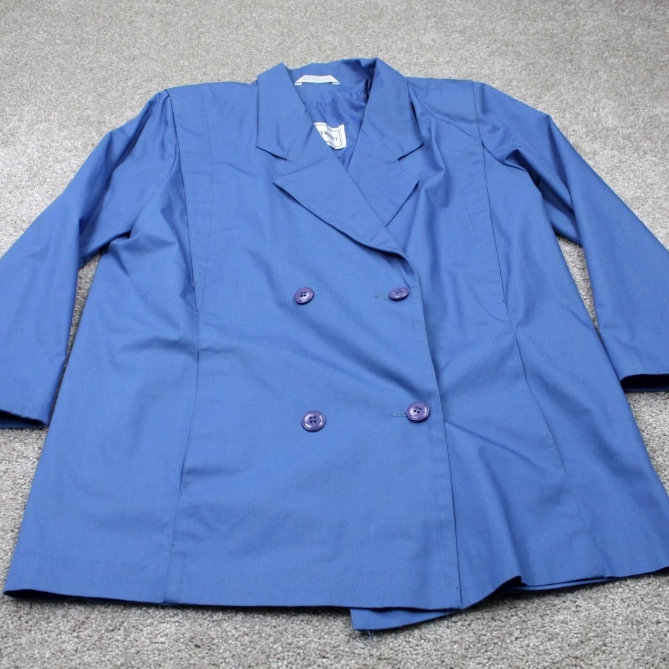 Vintage VINTAGE Fleet Street Trench Coat Womens 12 Blue Double Breasted Lined Rain Jacket Size XL / US 12-14 / IT 48-50 - 2 Thumbnail