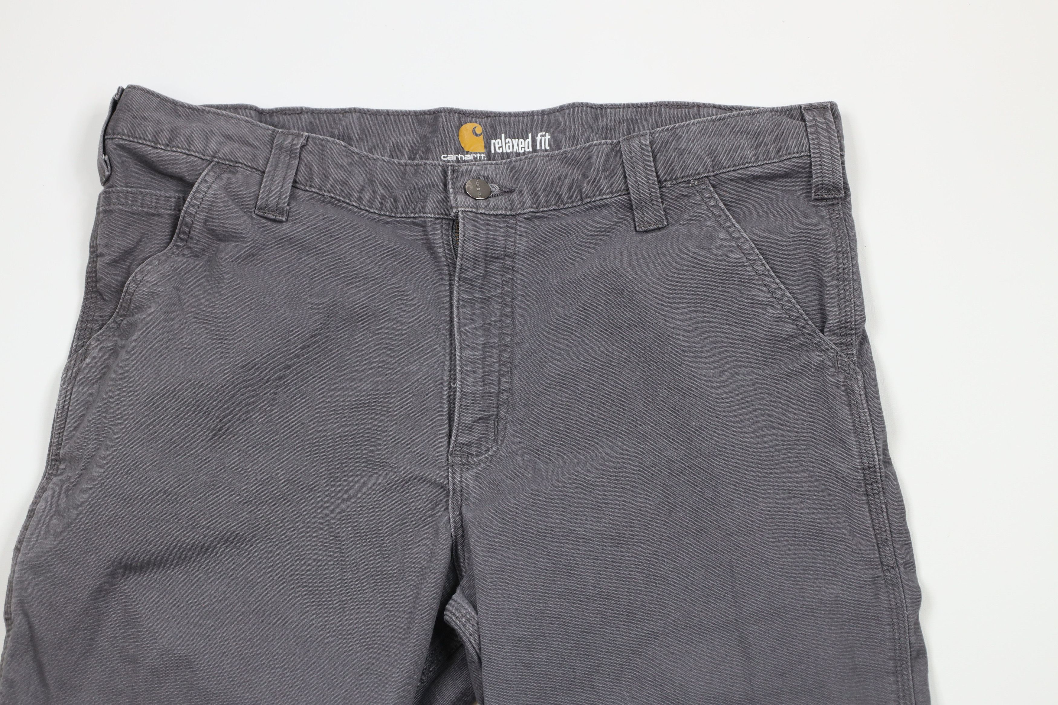 Carhartt Vintage Carhartt Relaxed Fit Spell Out Dungaree Pants Gray Size 36 - 2 Thumbnail