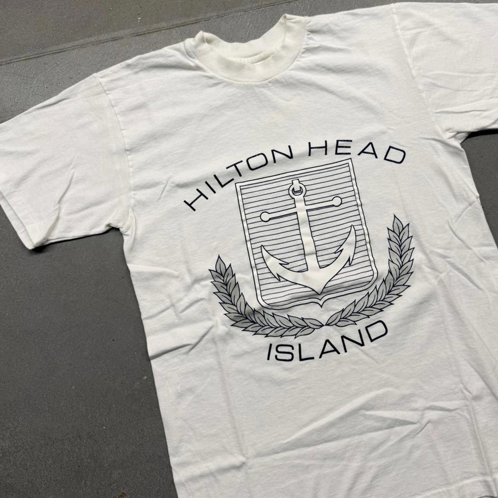 Designer Vintage 80s/90s Hilton Head Island Naval Single Stitch Shirt Size US M / EU 48-50 / 2 - 1 Thumbnail