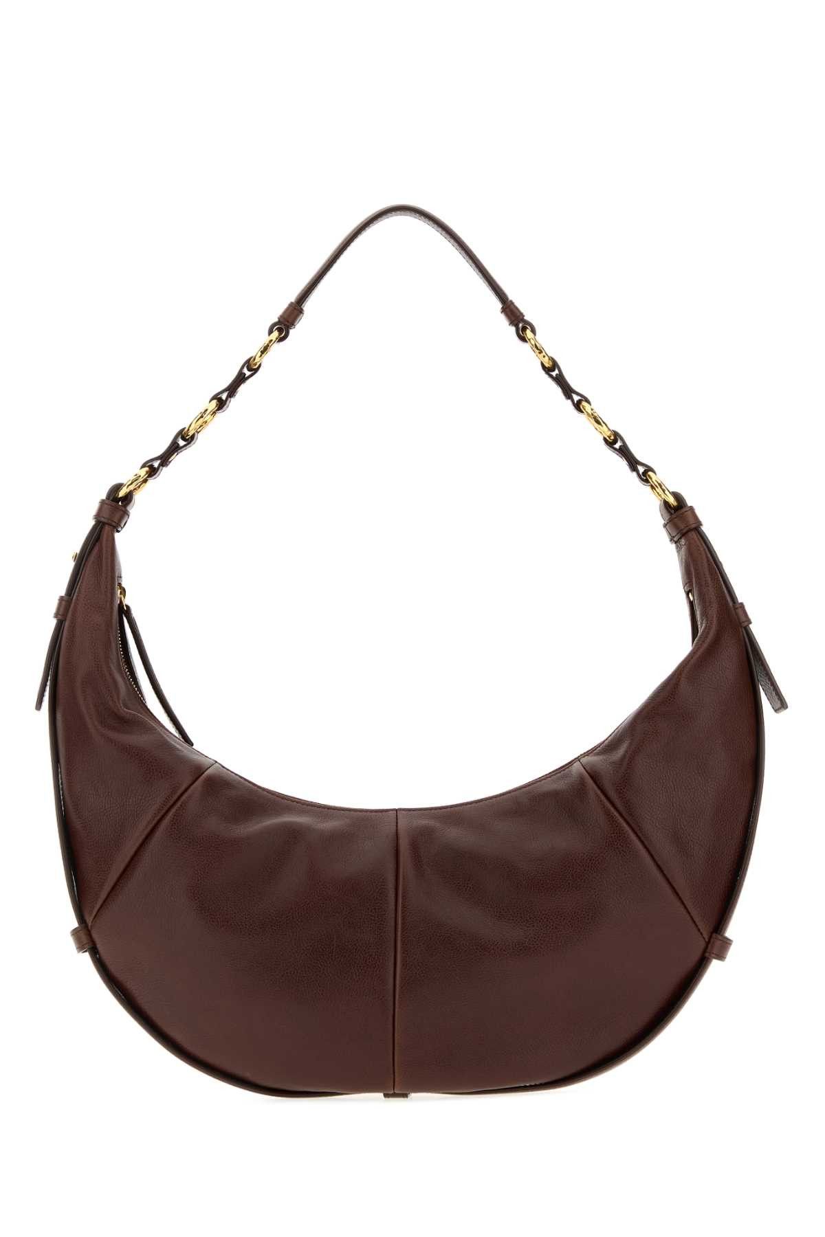 Brown Leather Saharienne Shopping Bag, Women's