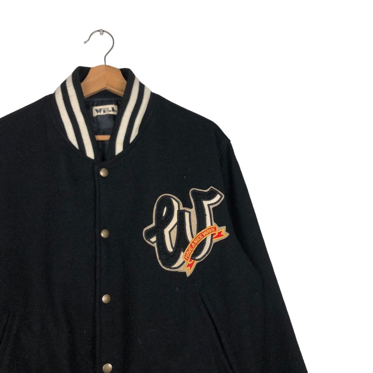 Japanese Brand 📌Vintage Wool Bomber Jacket Big Logo Will Size US M / EU 48-50 / 2 - 7 Thumbnail