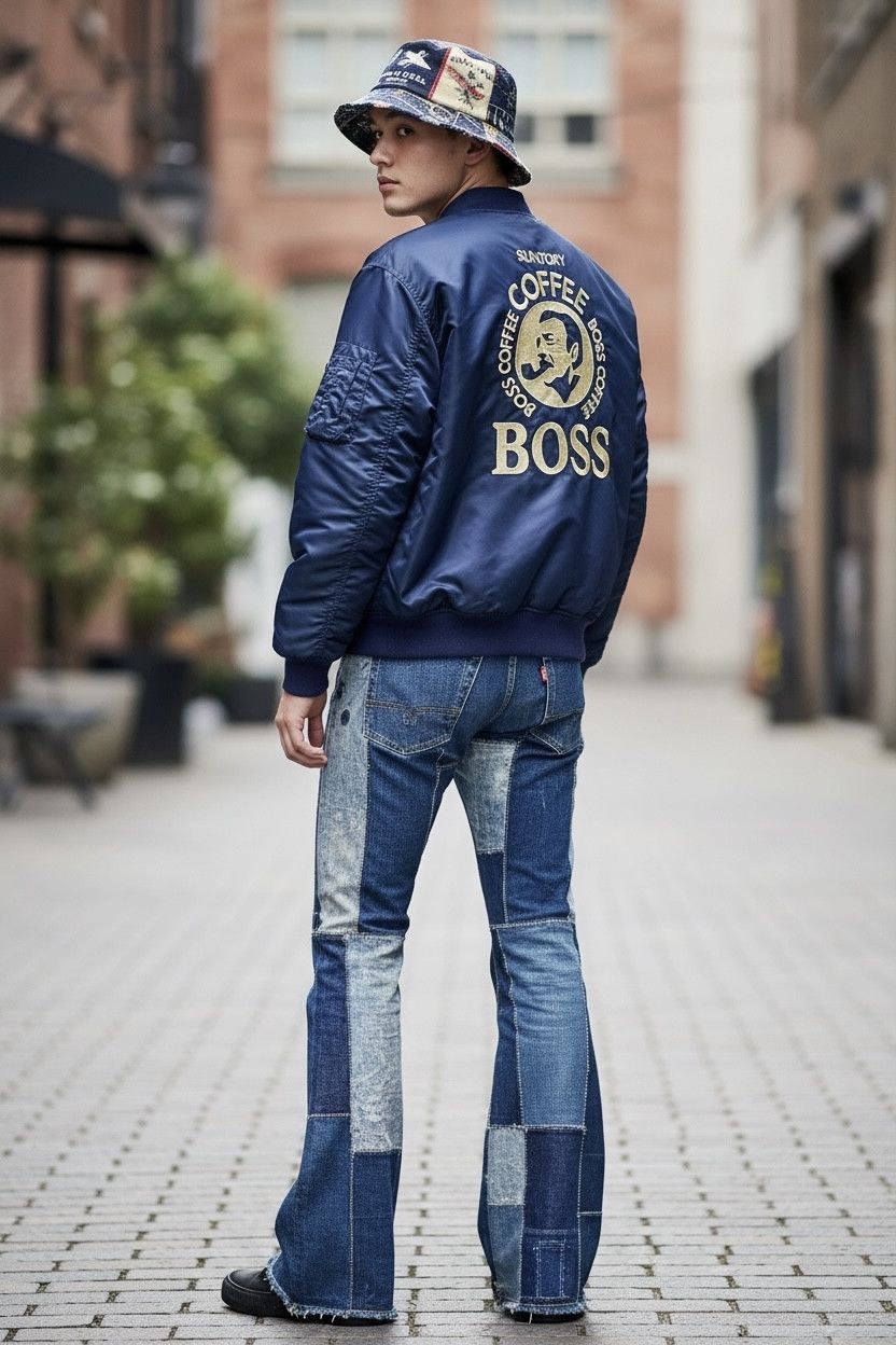 Fashion Victim 💥Vintage SUNTORY BOSS COFFEE Japan MA-1 Bomber Jacket Size US L / EU 52-54 / 3 - 1 Thumbnail