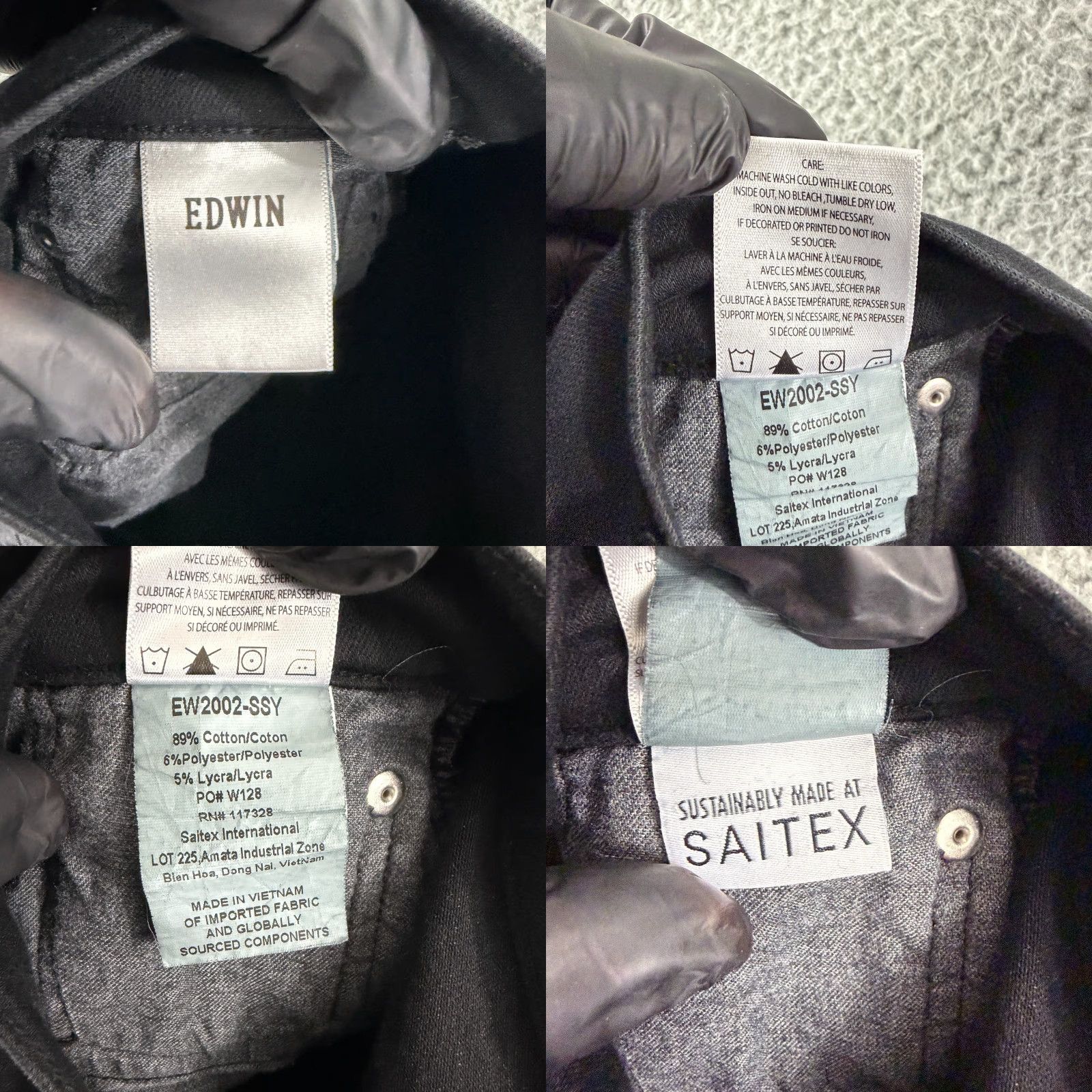 Edwin Edwin Cassia Mini-Boot Jeans Womens Size 29 Black Denim Mid-Rise Stretch Jeans Size 29" - 9 Thumbnail