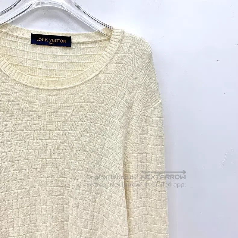 Louis Vuitton Louis Vuitton Cotton crewneck long-sleeve sweater in beige Size US M / EU 48-50 / 2 - 3 Thumbnail