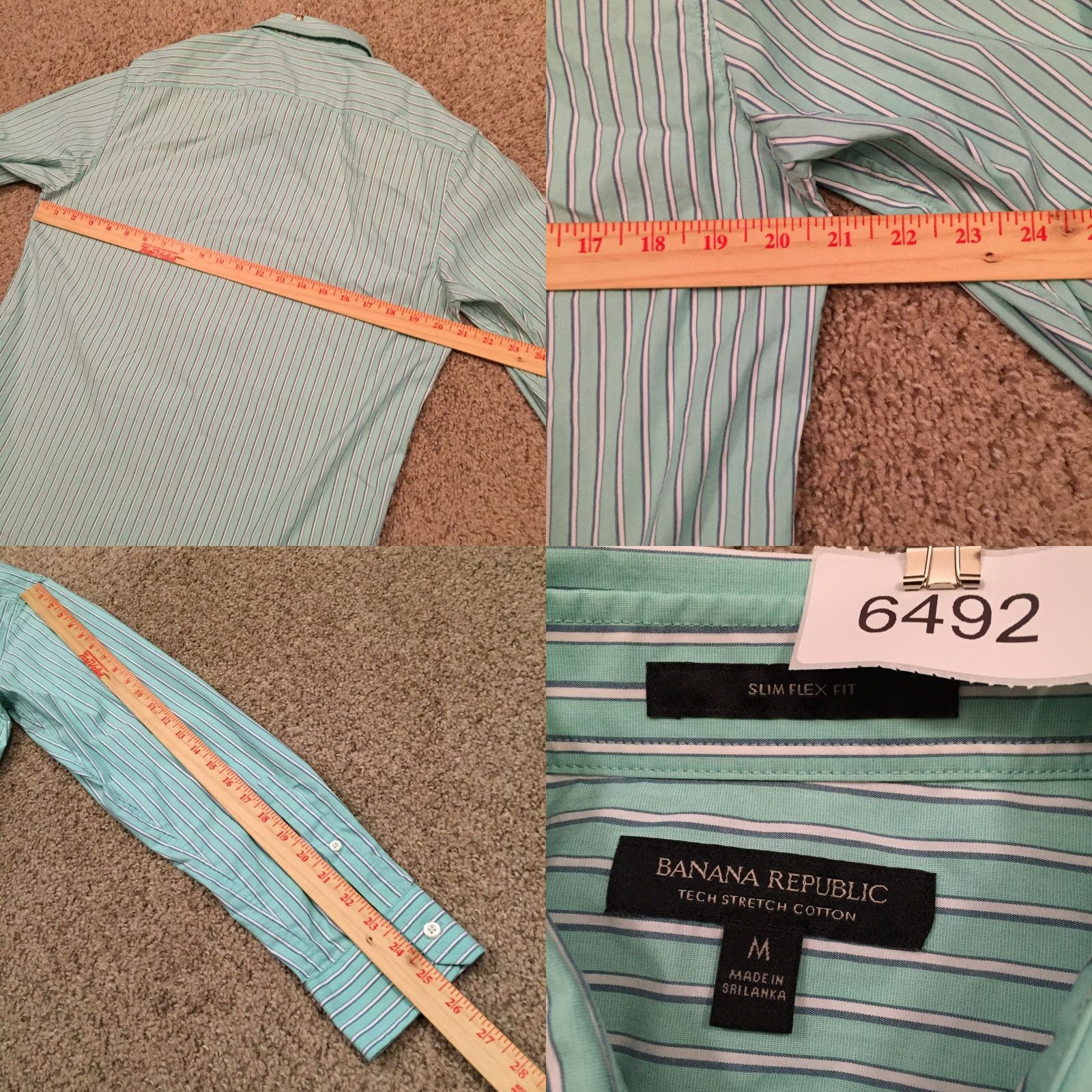 Banana Republic Banana Republic Shirt Mens Medium Blue Striped Long Sleeve Button-Up Slim Flex Size US M / EU 48-50 / 2 - 8 Thumbnail