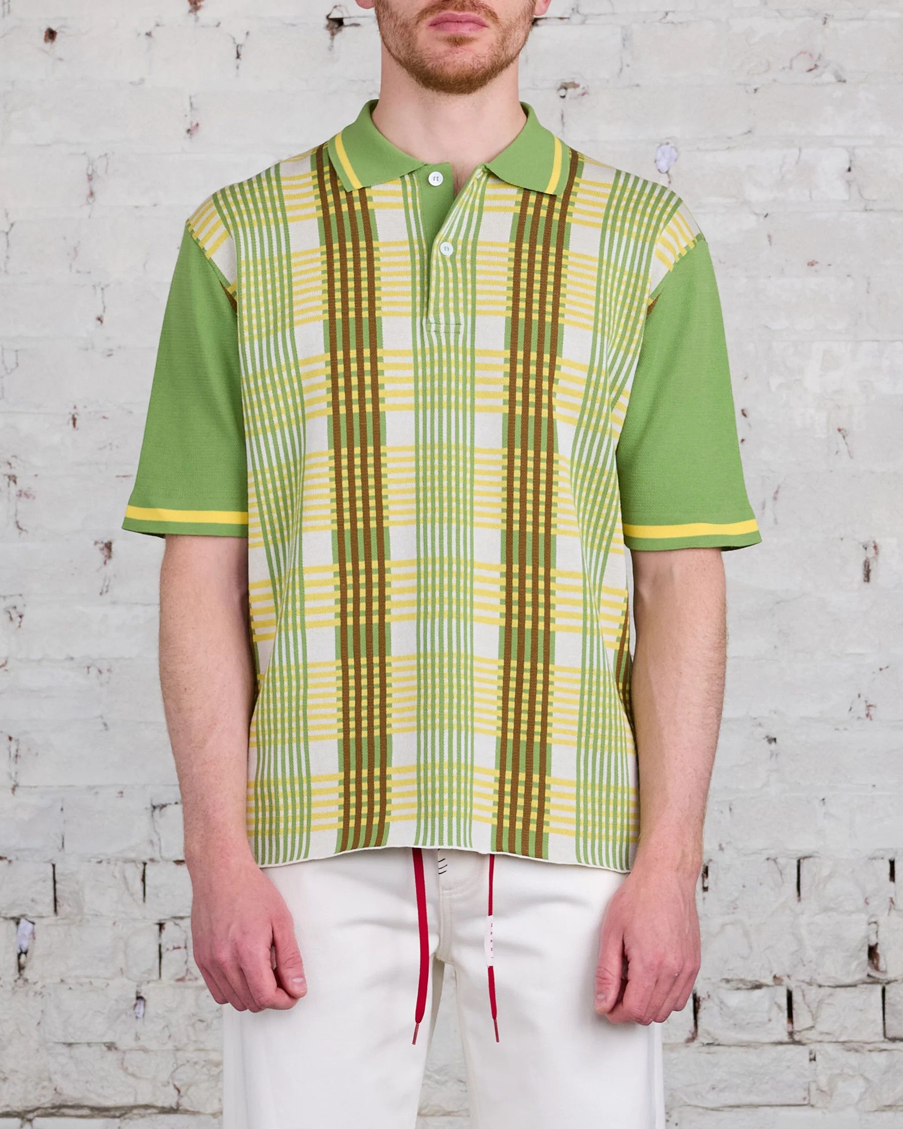 Marni oc11z0525 Light Cotton Check Polo in Multicolor Size US M / EU 48-50 / 2 - 1 Thumbnail