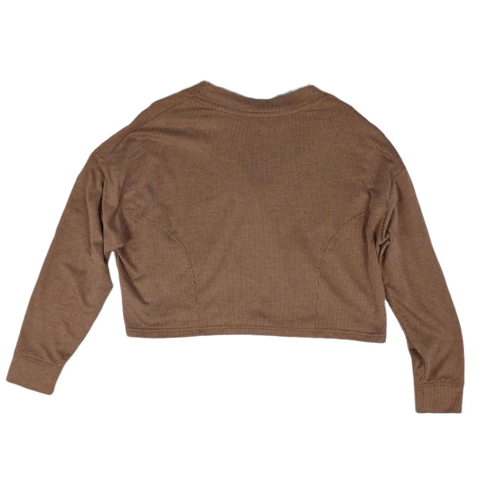 Other COLSIE Ribbed Cropped Cardigan Top Brown Cozy Baggy Oversize Size XL / US 12-14 / IT 48-50 - 3 Thumbnail