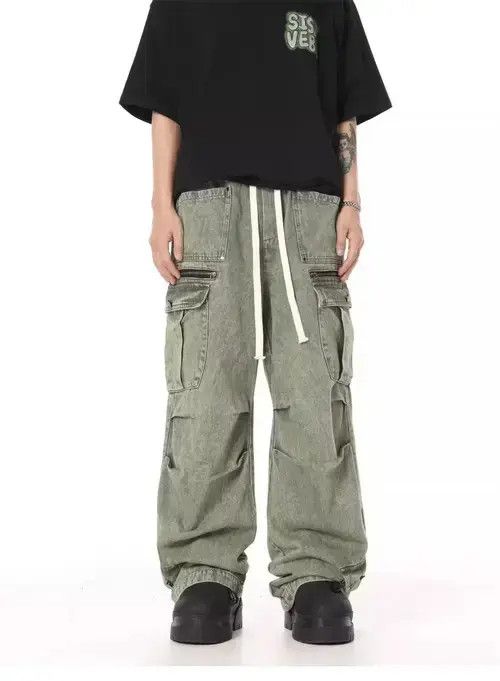 Designer baggy flared skate hiphop cargo jeans Size US 34 / EU 50 - 2 Thumbnail