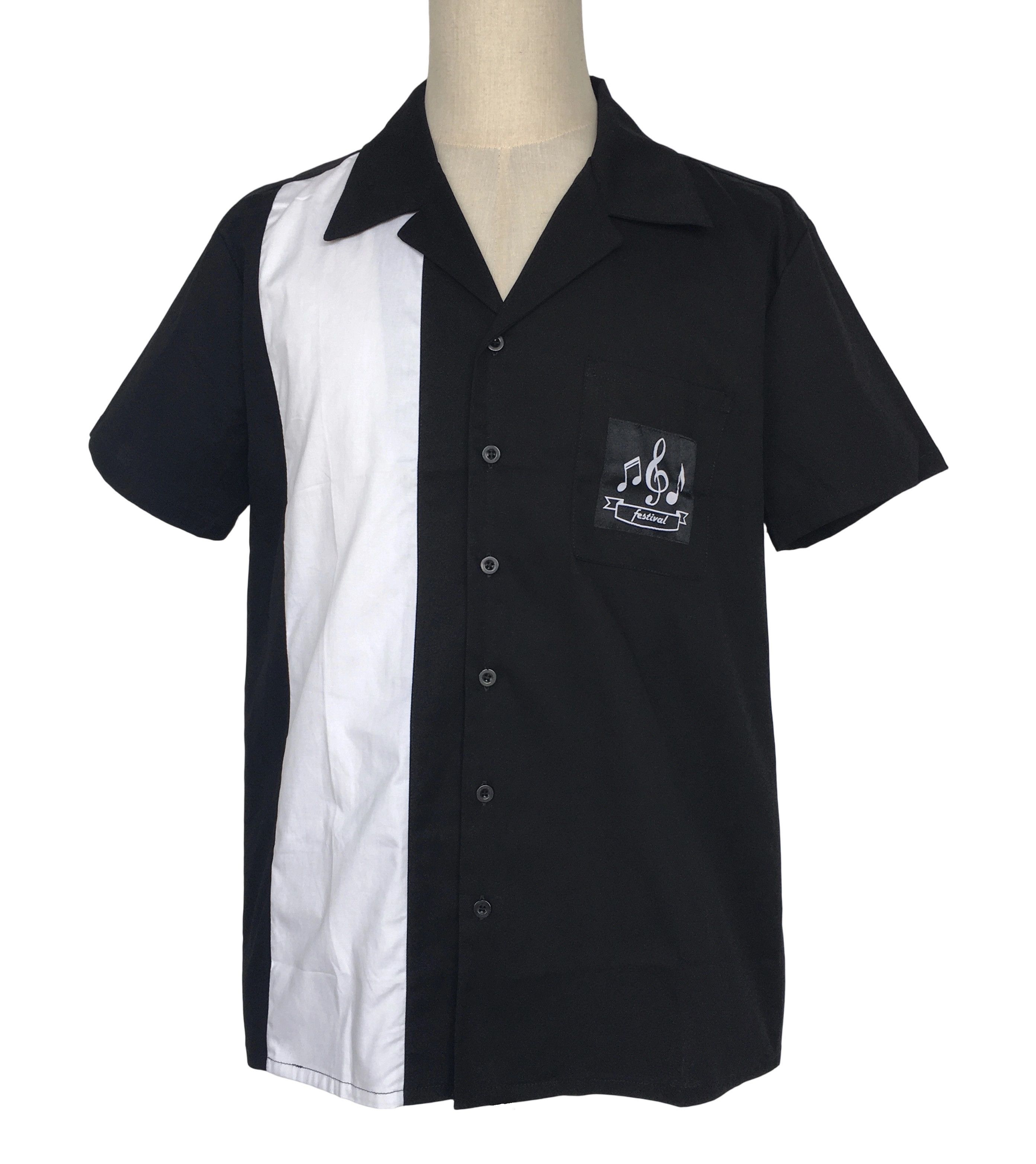 Other Black Men Shirts Patch Pocket White Panel Vintage Style Size US L / EU 52-54 / 3 - 1 Thumbnail