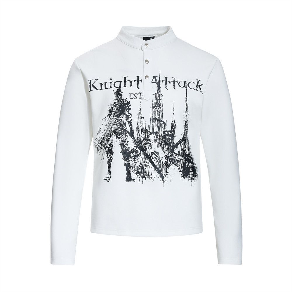 Vintage Men's casual trendy anime print long-sleeved T-shirt Size US M / EU 48-50 / 2 - 1 Thumbnail