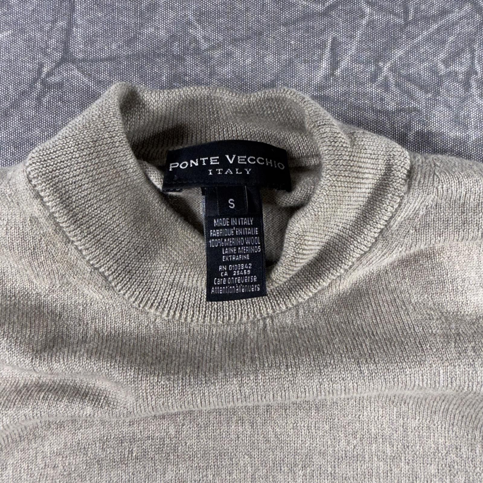 Other Ponte Vecchio Sweater Men's S Tan 100% Merino Wool Italy Size US S / EU 44-46 / 1 - 3 Thumbnail
