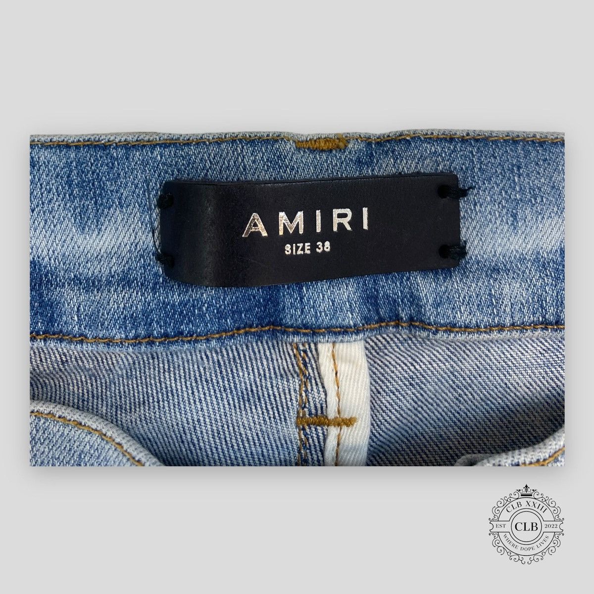 AMIRI MX2 WHITE BANDANA JEANS - CLAY INDIGO