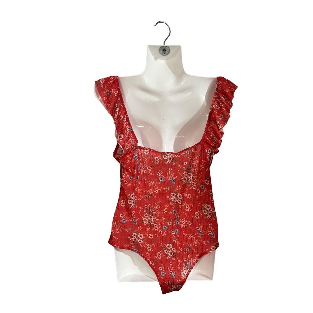 Other Socialite Floral Flutter Sleeves Ribbed Bodysuit Small Boho Size S / US 4 / IT 40 - 2 Thumbnail