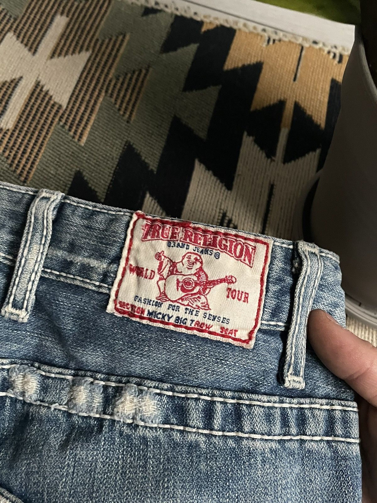 True Religion Vintage Y2K True Religion Distressed Denim Jeans Size US 29 - 9 Thumbnail