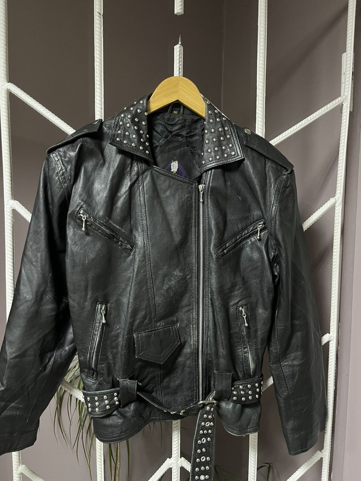 Vintage Vintage Leather Jacket Biker Jacket Punk Metal Goth Size US S / EU 44-46 / 1 - 5 Thumbnail