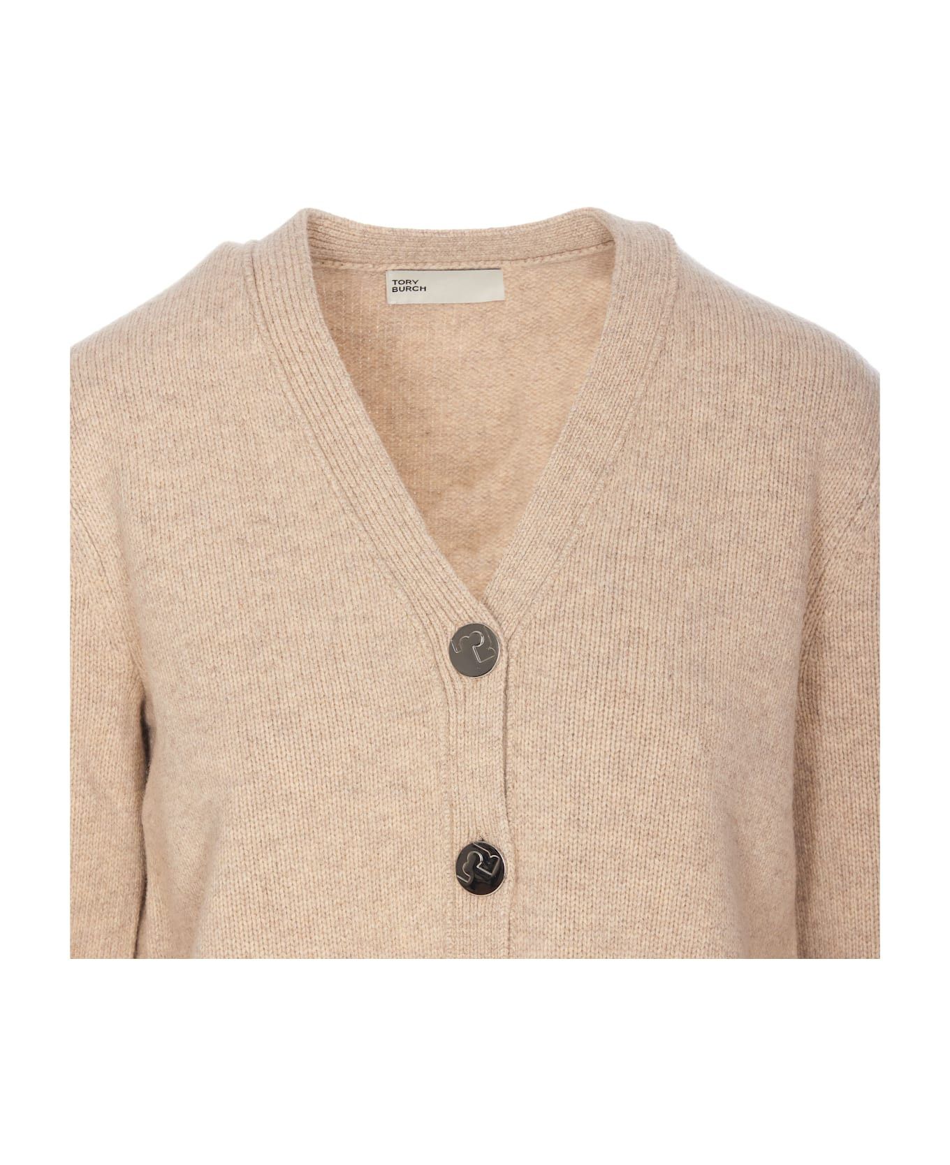 Tory Burch o1s22i1n1024 Short Wool Cardigan in Beige Size M / US 6-8 / IT 42-44 - 4 Thumbnail