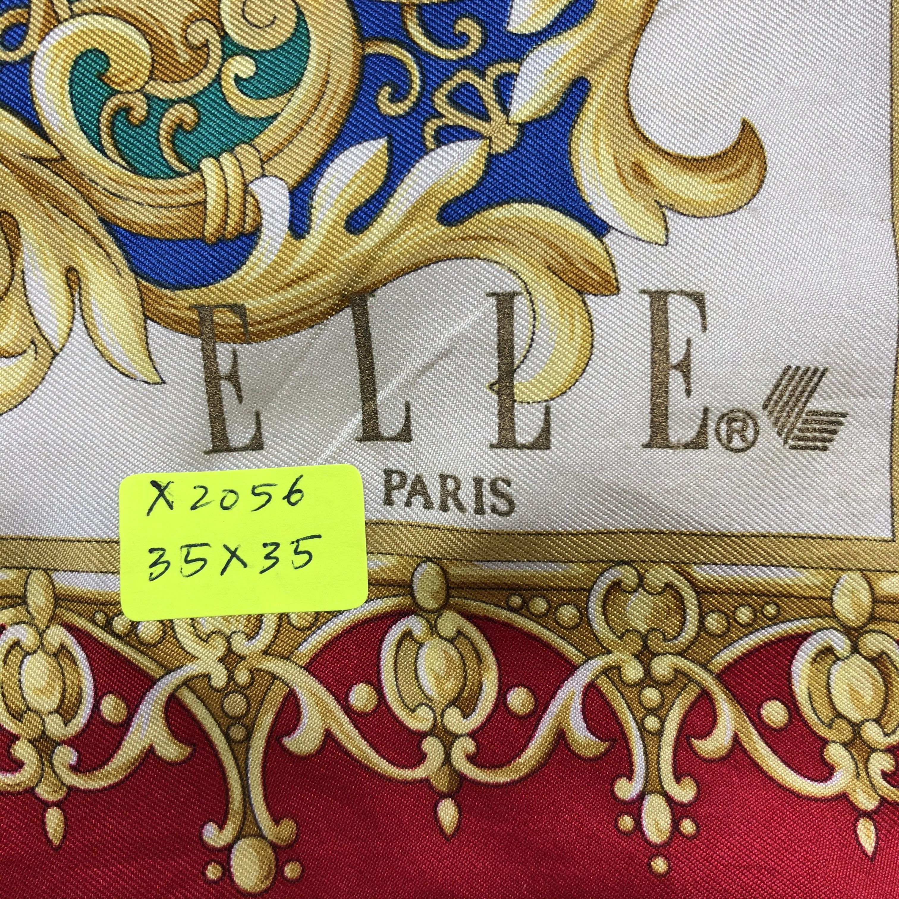 Vintage Vintage Elle Paris Silk Scarf Size ONE SIZE - 11 Thumbnail