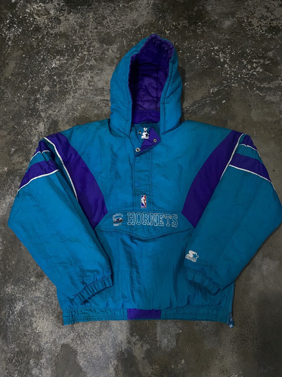 Starter Starter Jacket 1/2 Zip Charlotte Hornets Vintage 90’s Size US M / EU 48-50 / 2 - 1 Thumbnail