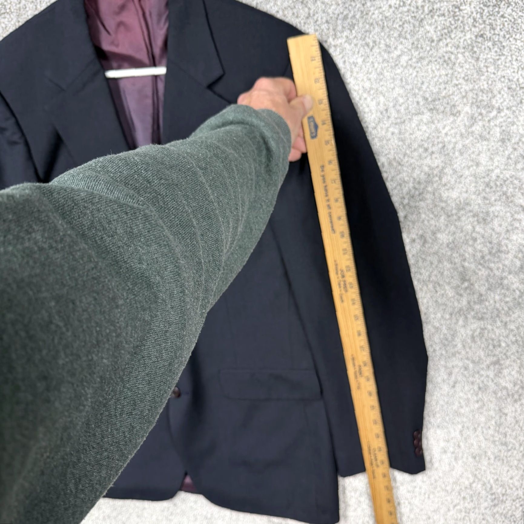 Vintage VTG 90s Austin Manor Blazer Mens 40L Blue Button Suit Jacket Preppy Old Money Size 40R - 3 Thumbnail