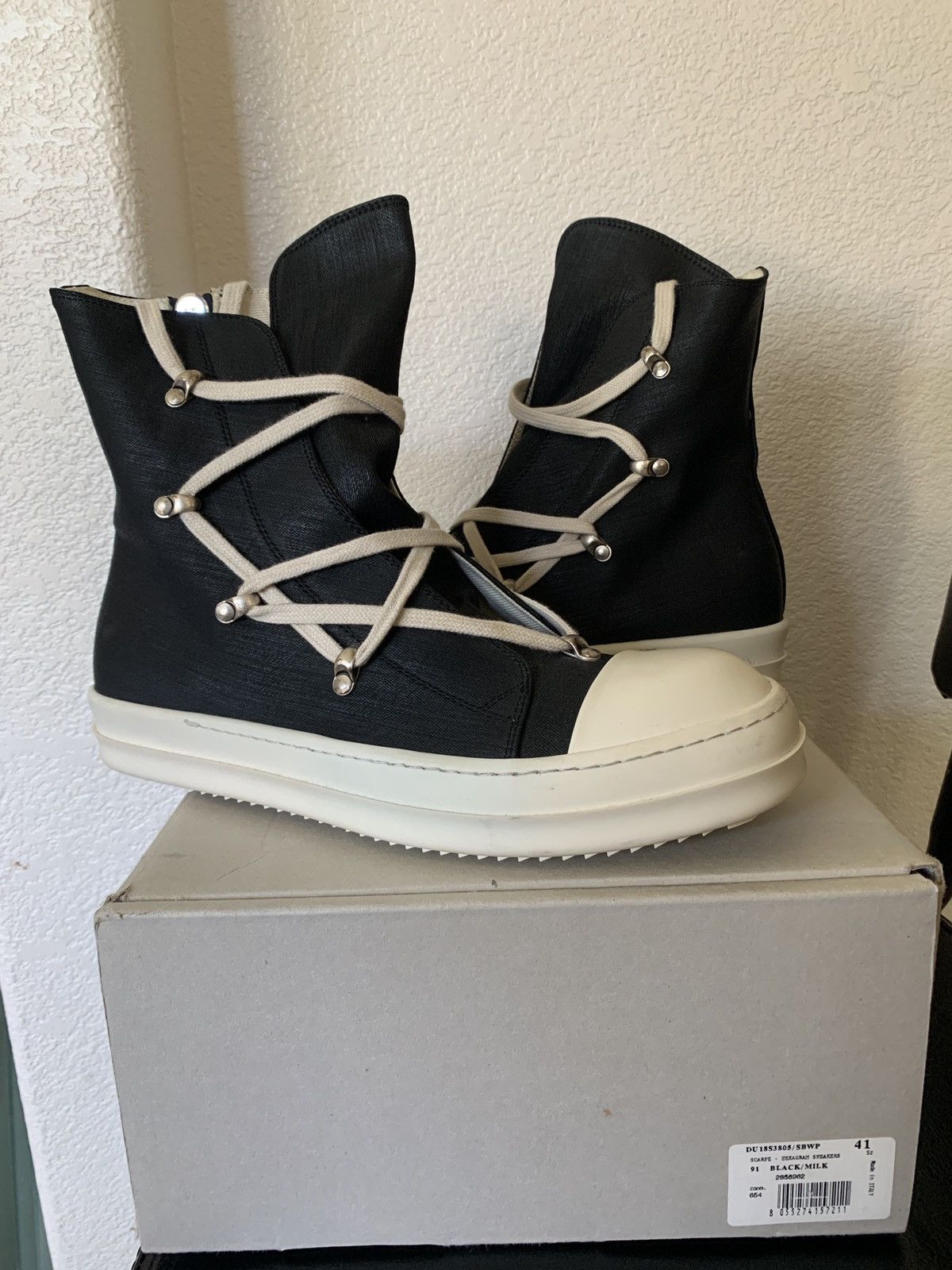 Rick Owens DRKSHDW SS18 Waxed Canvas Hexagram Ramones - Main Image