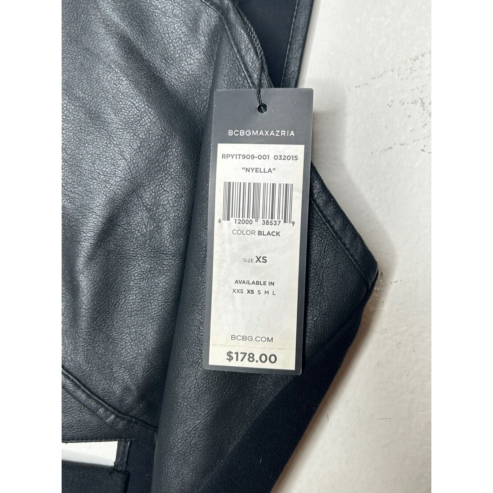Bcbgmaxazria NWT BCBGMAXAZRIA Black Leatherette Nyella CrissCross Crop XS Size XS / US 0-2 / IT 36-38 - 4 Thumbnail