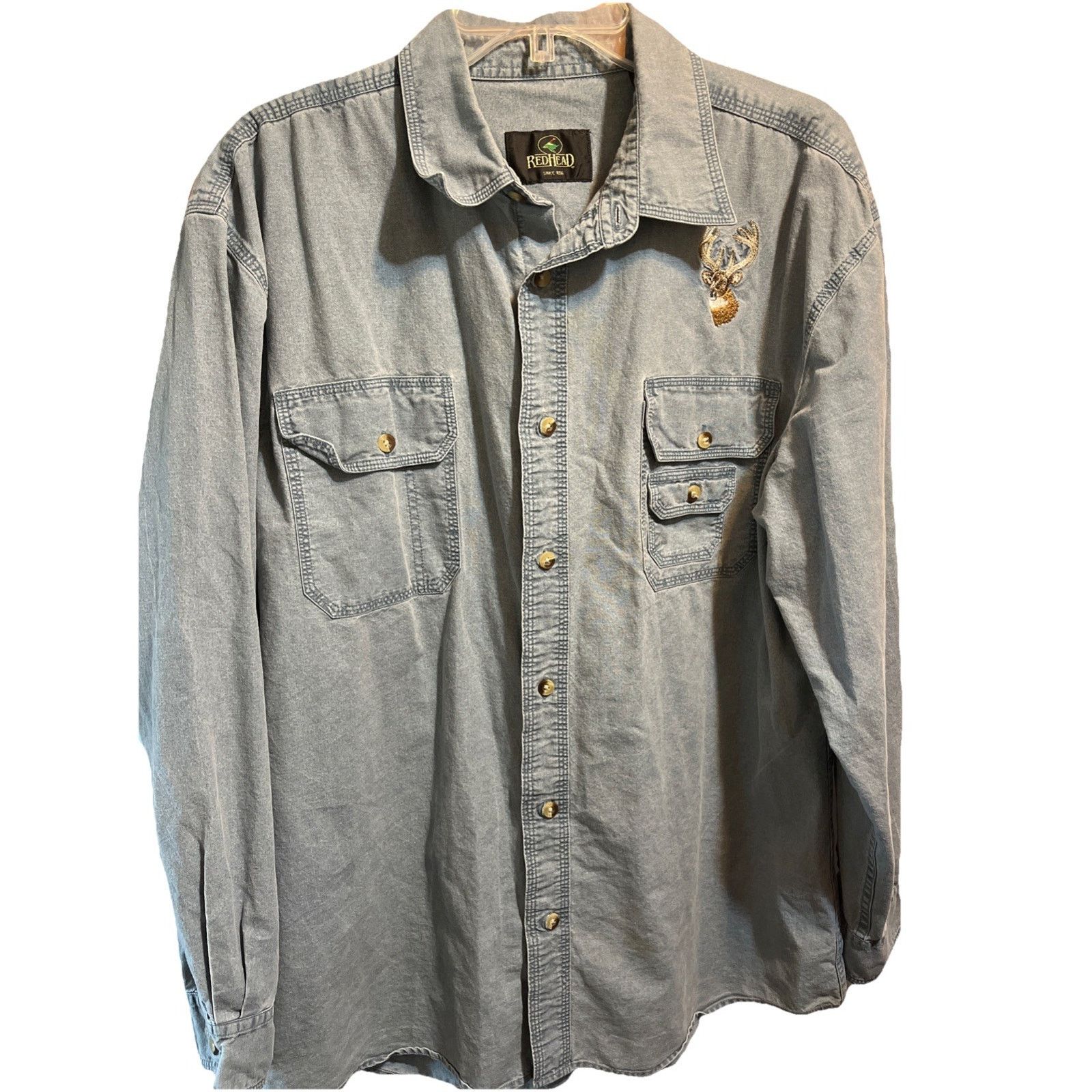 Redhead Redhead VTG Shirt Men’s L Blue Canvas Long Sleeve Button Size US L / EU 52-54 / 3 - 1 Thumbnail