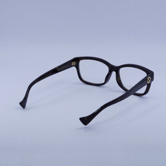 Gucci Gucci GG1259OA 002 Eyeglasses Dark Havana 55mm Rectangle Size ONE SIZE - 10 Thumbnail