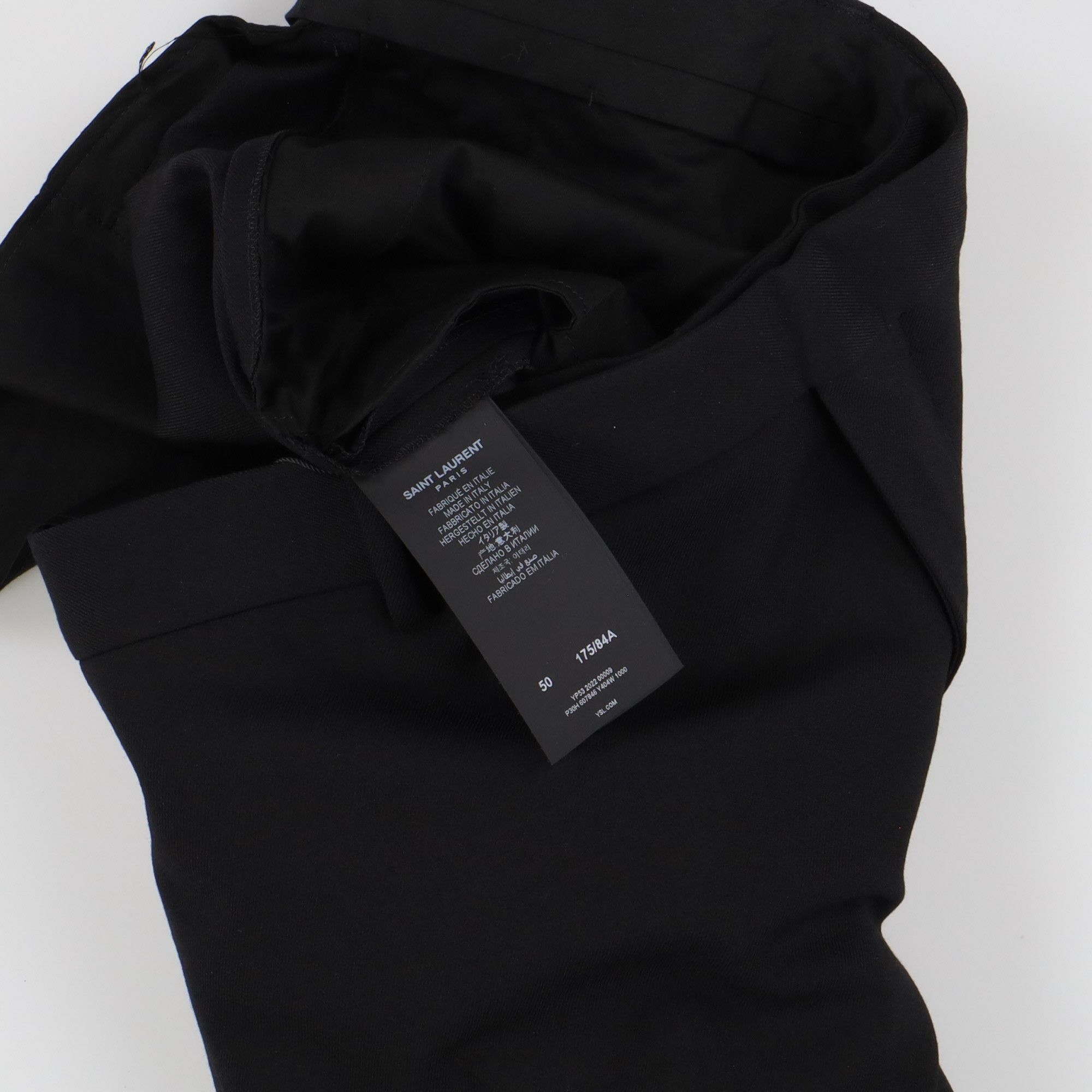 Saint Laurent Paris Black Gabardine Wool Tailored Slim Trousers Size US 34 / EU 50 - 7 Thumbnail