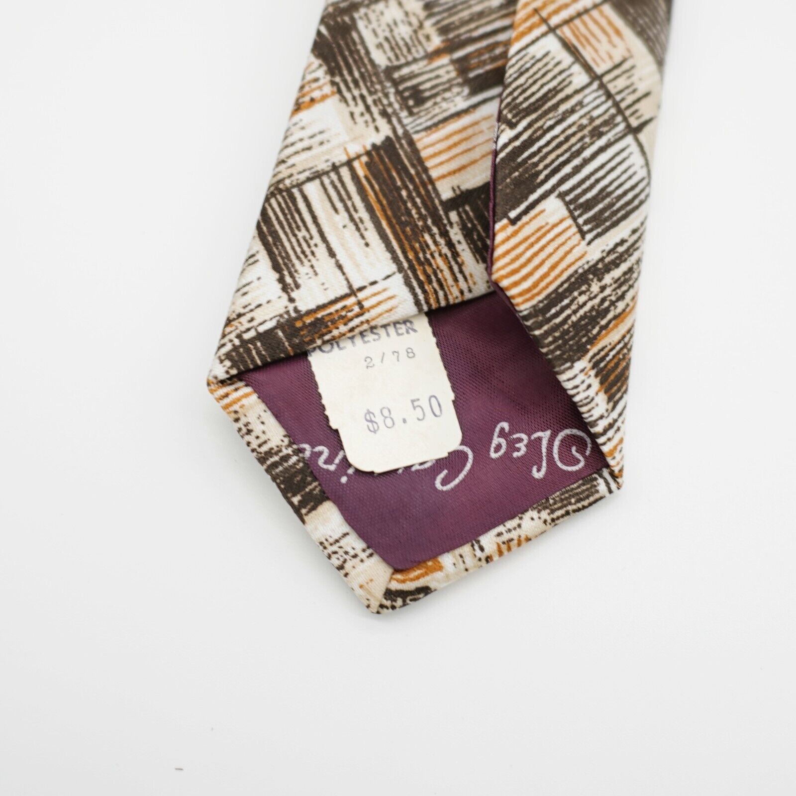 Oleg Cassini Oleg Cassini Deco Art Abstract Print Brown Polyester Short W Size ONE SIZE - 5 Thumbnail
