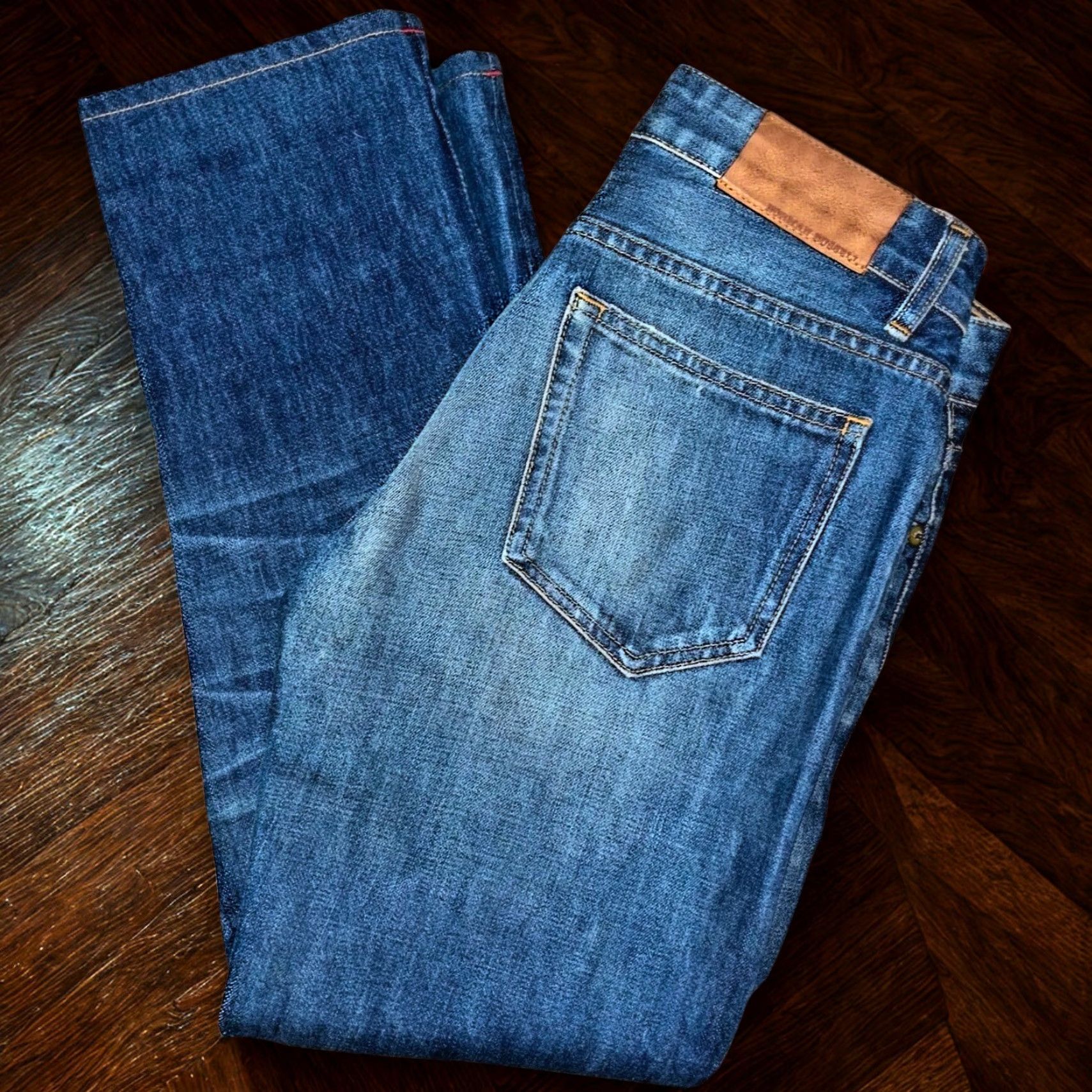 Norman Russell VINTAGE Norman Russell Selvedge Denim Jeans USA Handmade Beach Wash Straight Fit 27x28 Blue 90s Mens Jeans Limited Run 32/270 Size US 27 - 2 Thumbnail