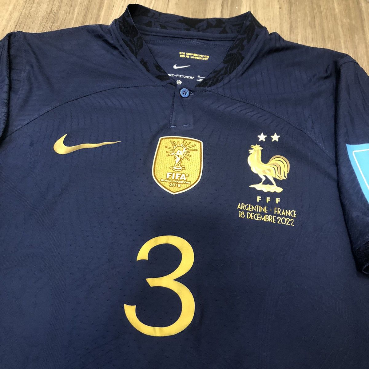 Nike France World Cup 2022 player issue home shirt #3 Disasi Size US XL / EU 56 / 4 - 3 Thumbnail