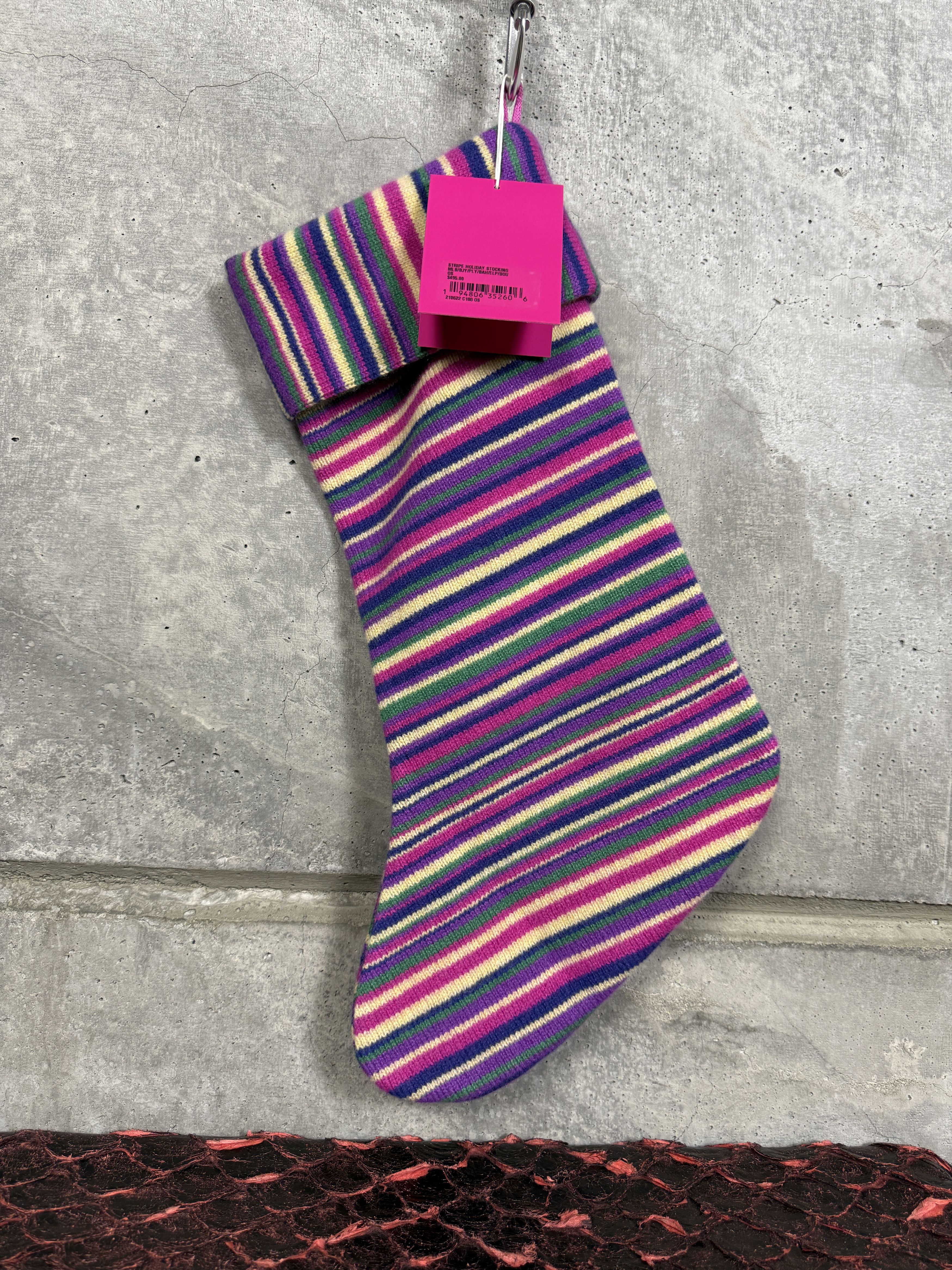 The Elder Statesman $495 The Elder Statesman Stripe Cashmere Holiday Stocking Size ONE SIZE - 4 Thumbnail