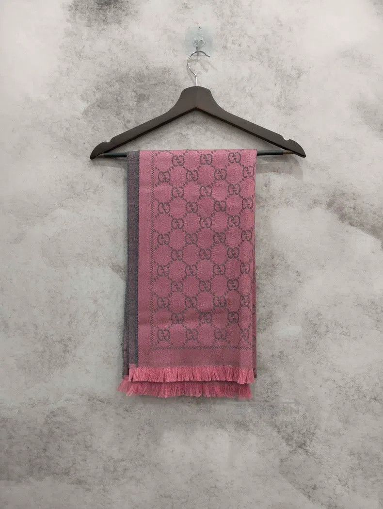 Gucci Gucci Gray and pink wool scarf Size ONE SIZE - 2 Thumbnail