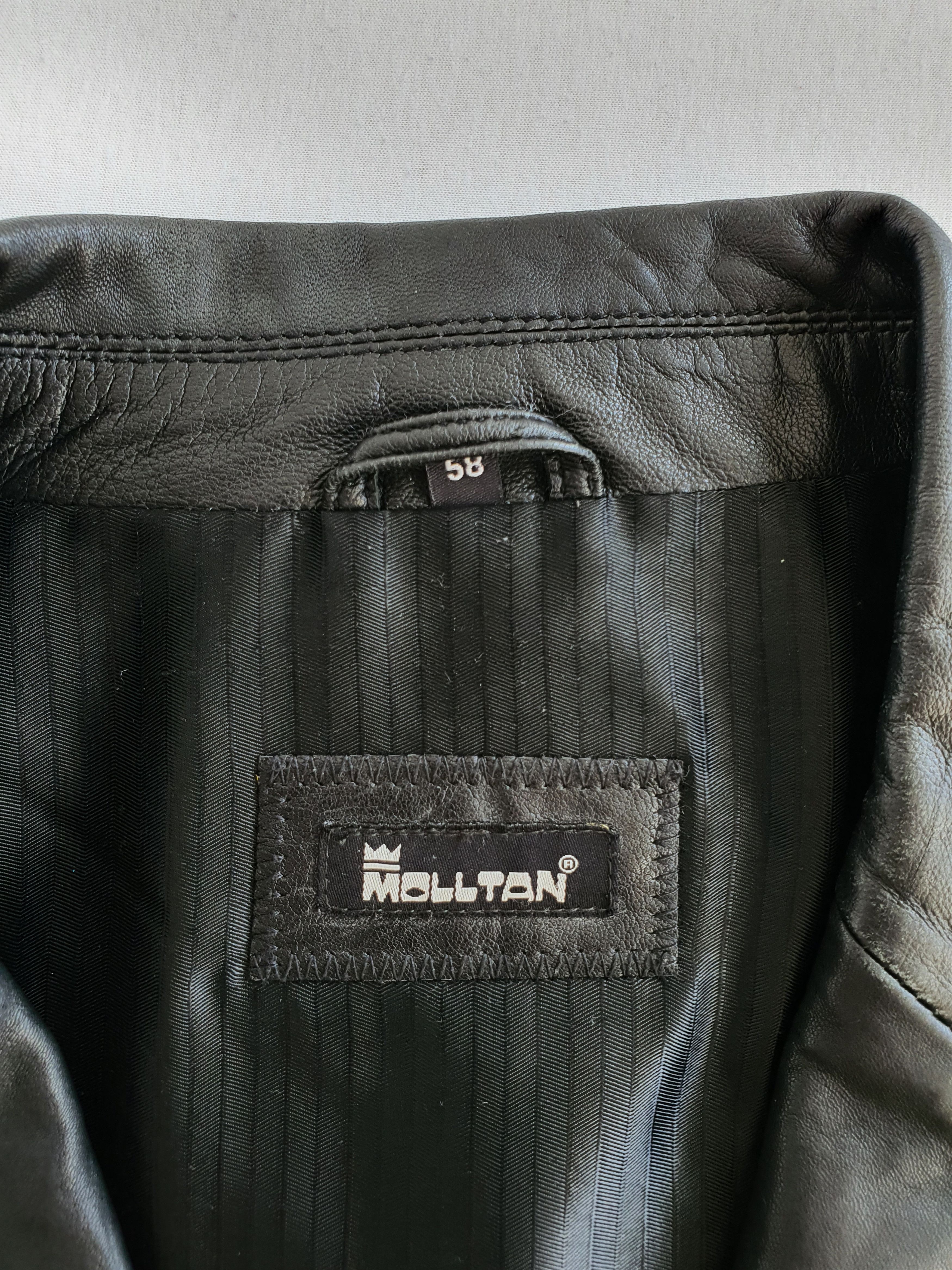 Leather × Vintage MOLLTAN (Sweden) - Black Leather Blazer Jacket Size US XXL / EU 58 / 5 - 5 Thumbnail