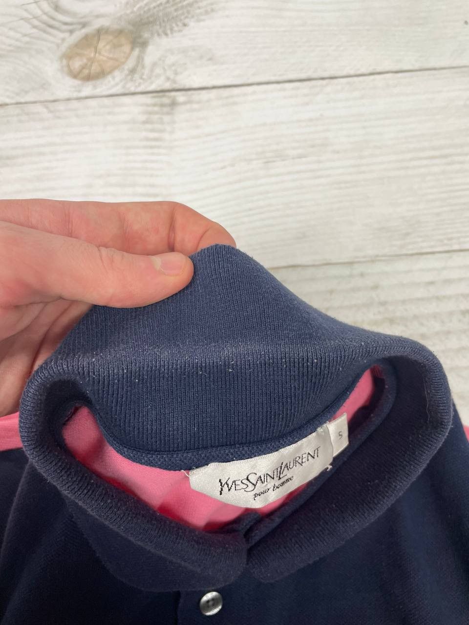 Vintage Yves Saint Laurent Polo Shirt Big Logo YSL Luxury