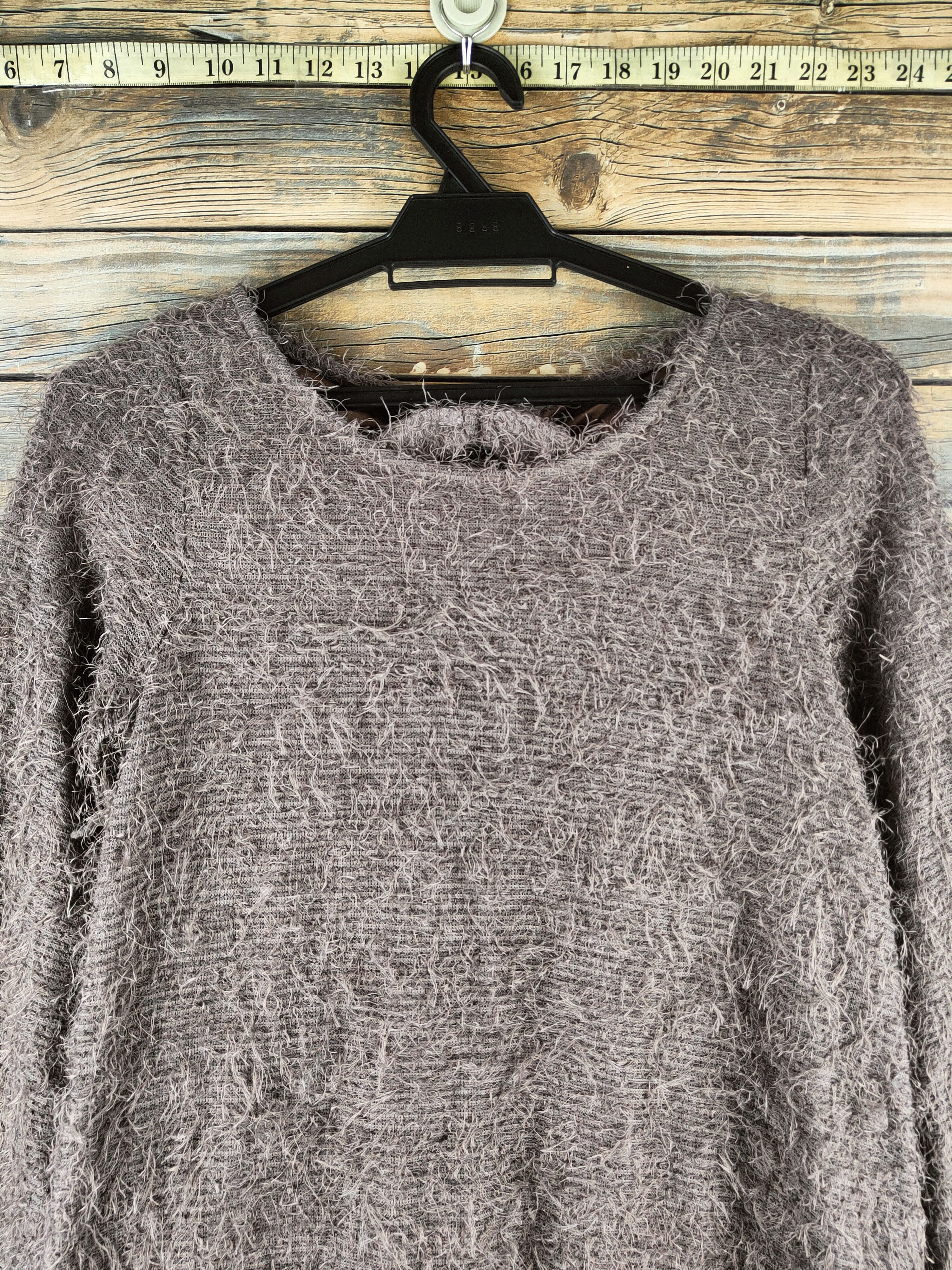 Japanese Brand DL Apple Butter Brown Fur Mohair Knitwear #46-463 Size S / US 4 / IT 40 - 2 Thumbnail