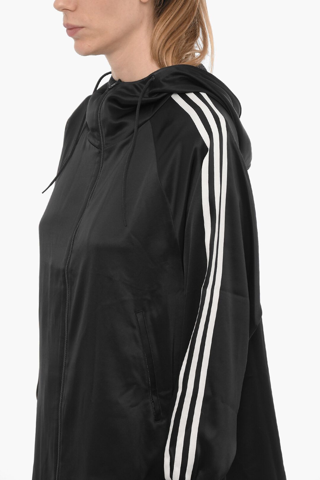 Y-3 × Yohji Yamamoto og1mm0824 Satin Sweatshirt with Hood and Zip Closure Size S / US 4 / IT 40 - 3 Thumbnail