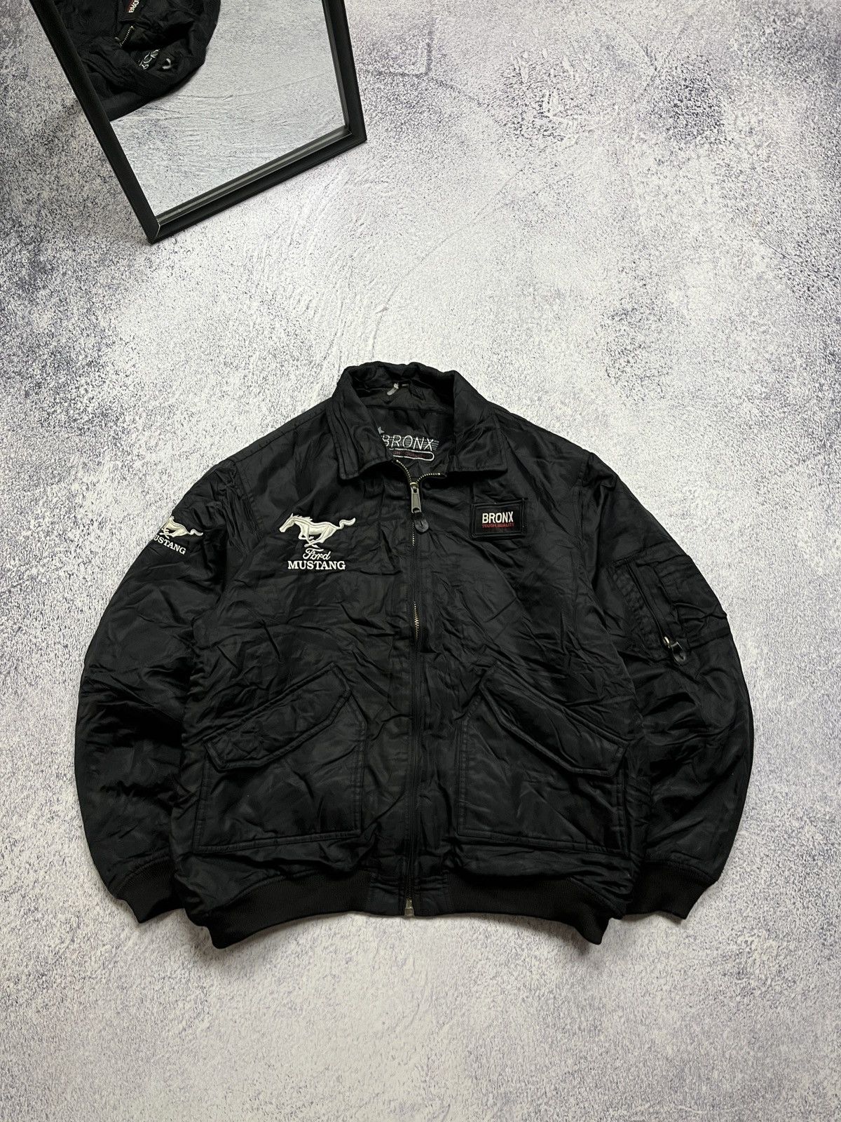 Vintage Vintage Ford Mustang Bomber Jacket Flyers Boxy 90’s Rare Size US L / EU 52-54 / 3 - 1 Thumbnail