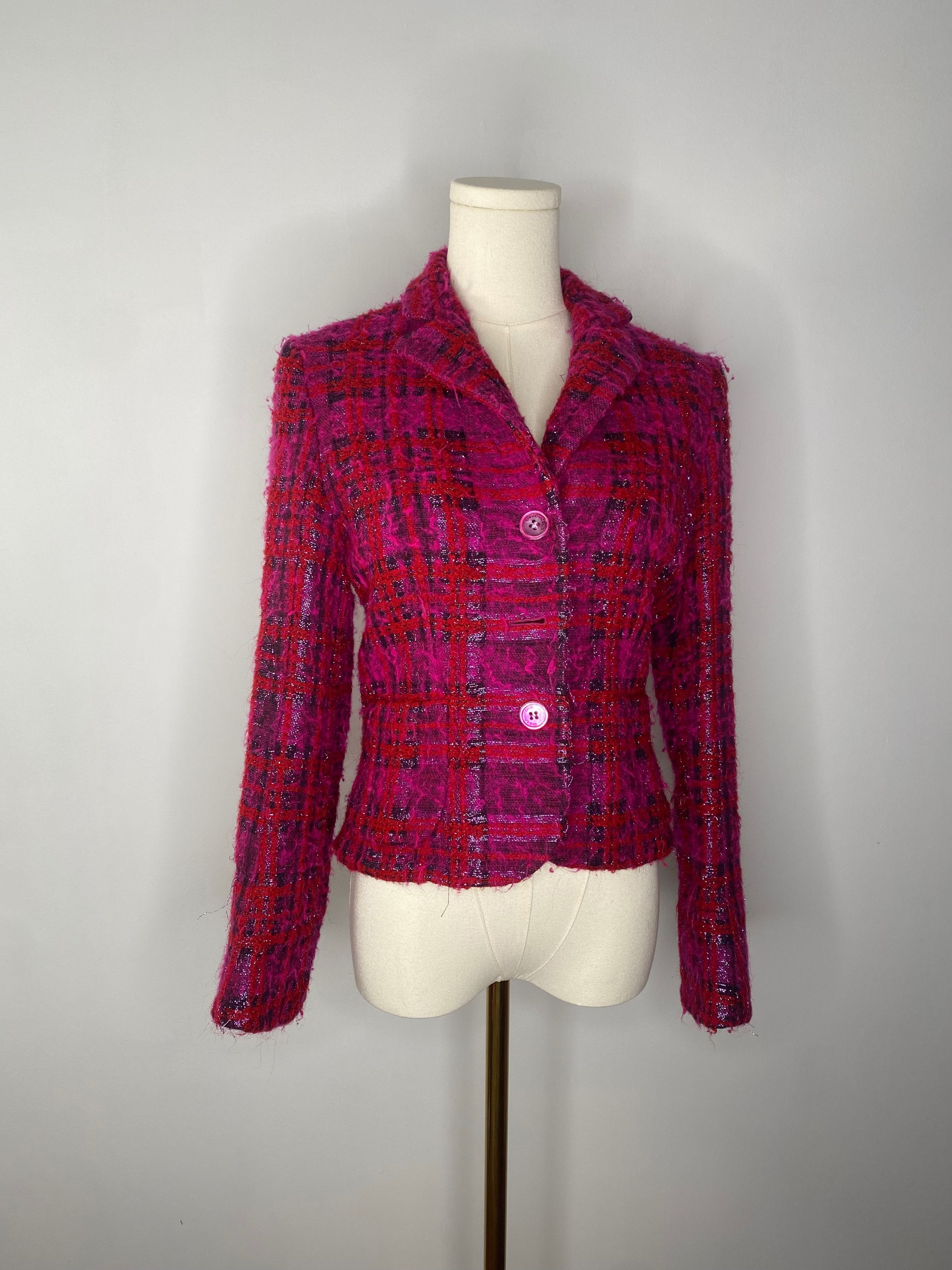 Moschino Moschino Cheap and Chic - Tweed Pink Blazer Size ONE SIZE - 1 Thumbnail