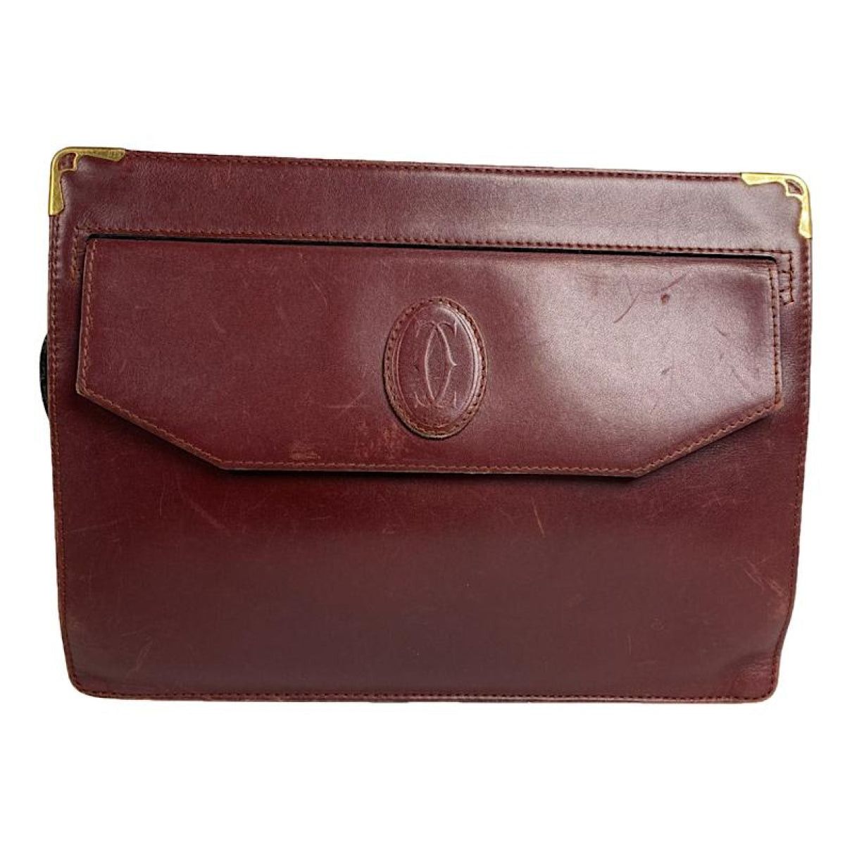 Cartier C Burgundy Patent Leather Clutch Bag Size ONE SIZE - 1 Thumbnail