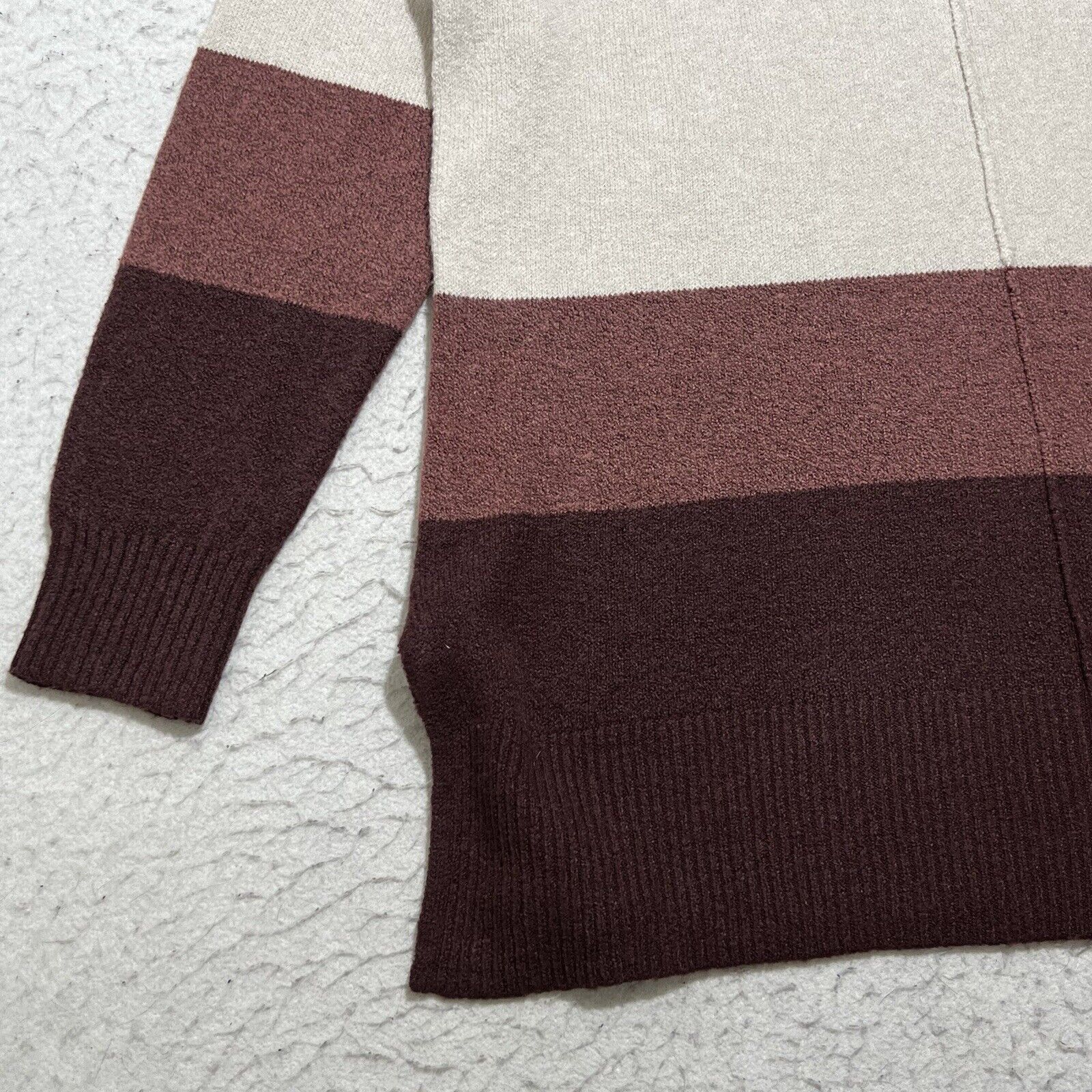 Other a.n.a Crewneck Sweater Burgundy Colorblock Pullover Size L / US 10 / IT 46 - 5 Thumbnail
