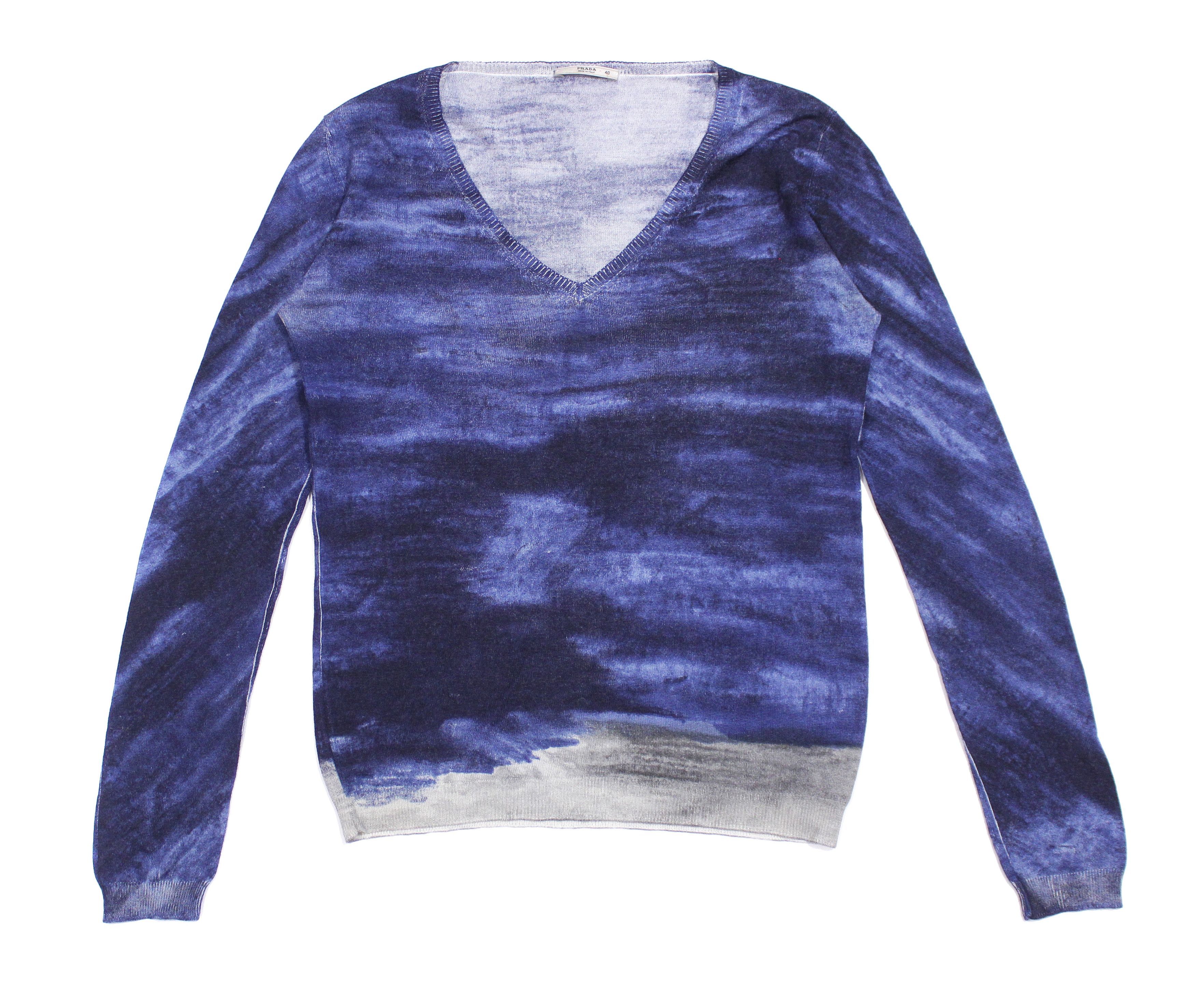 Prada Gradient Dyed V Neck Sweater Vintage Size S / US 4 / IT 40 - 1 Thumbnail