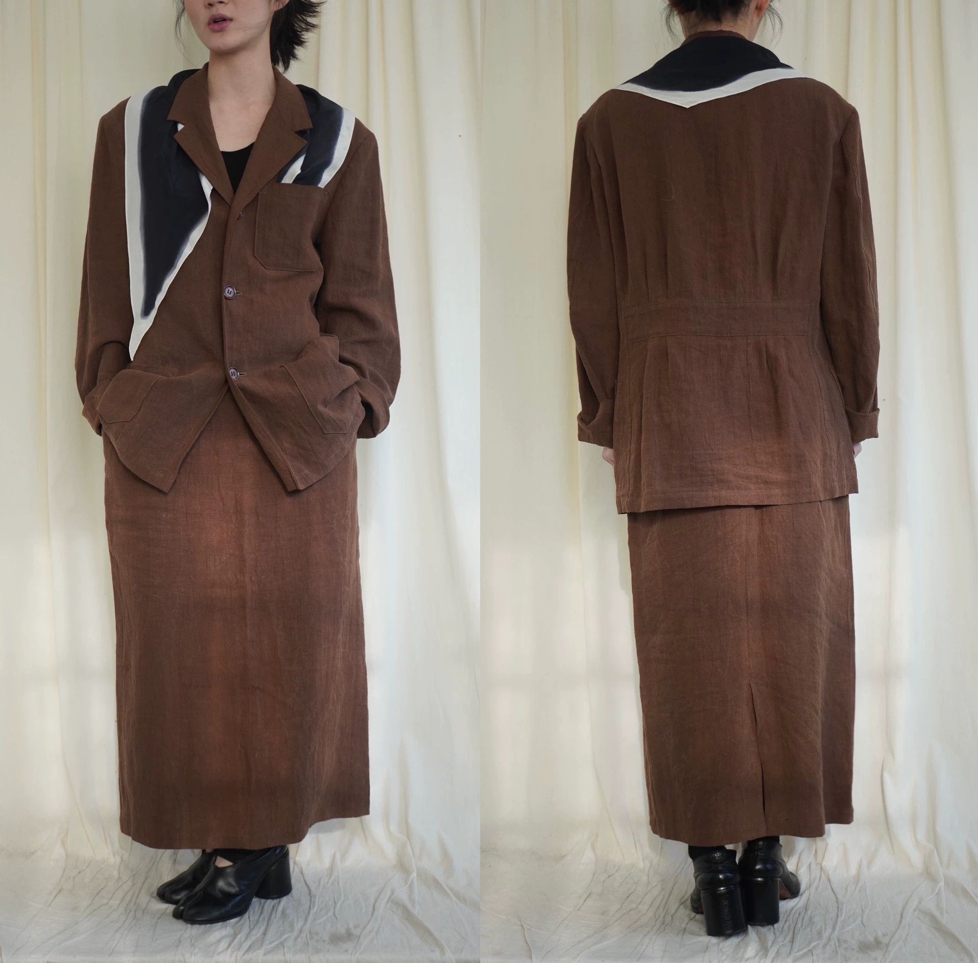 Y's Y's 1991ss Tea Linen Suit M Size XS / US 0-2 / IT 36-38 - 5 Thumbnail