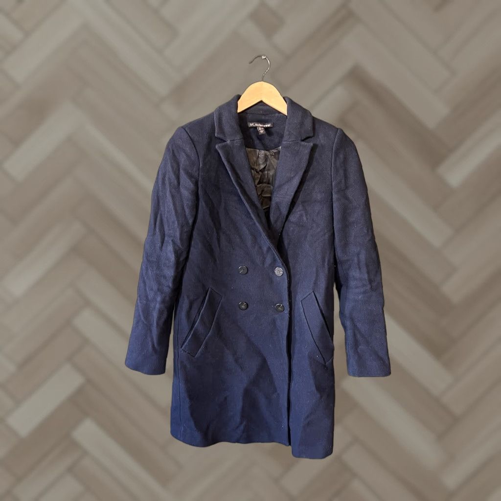 Vintage TRF Outwear Wool Pea Coat Blue Long Sleeve XS Womens Long Sleeve Wool Peacoat, Trf Outerwear, Coat, XS, Blue, Pea Coat, Womens Size XS / US 0-2 / IT 36-38 - 1 Thumbnail